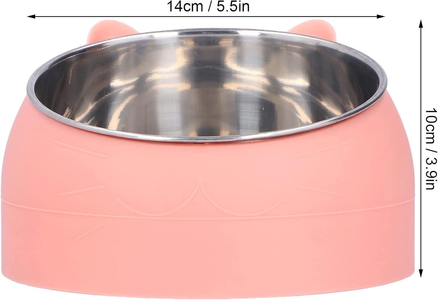 Zerodis Heated Pet Bowl, Portable Heated Water Bowl Nordic Stainless Steel to Cervical Spine Constant Temperature Cat Food Bowl US Plug 100‑240V ()