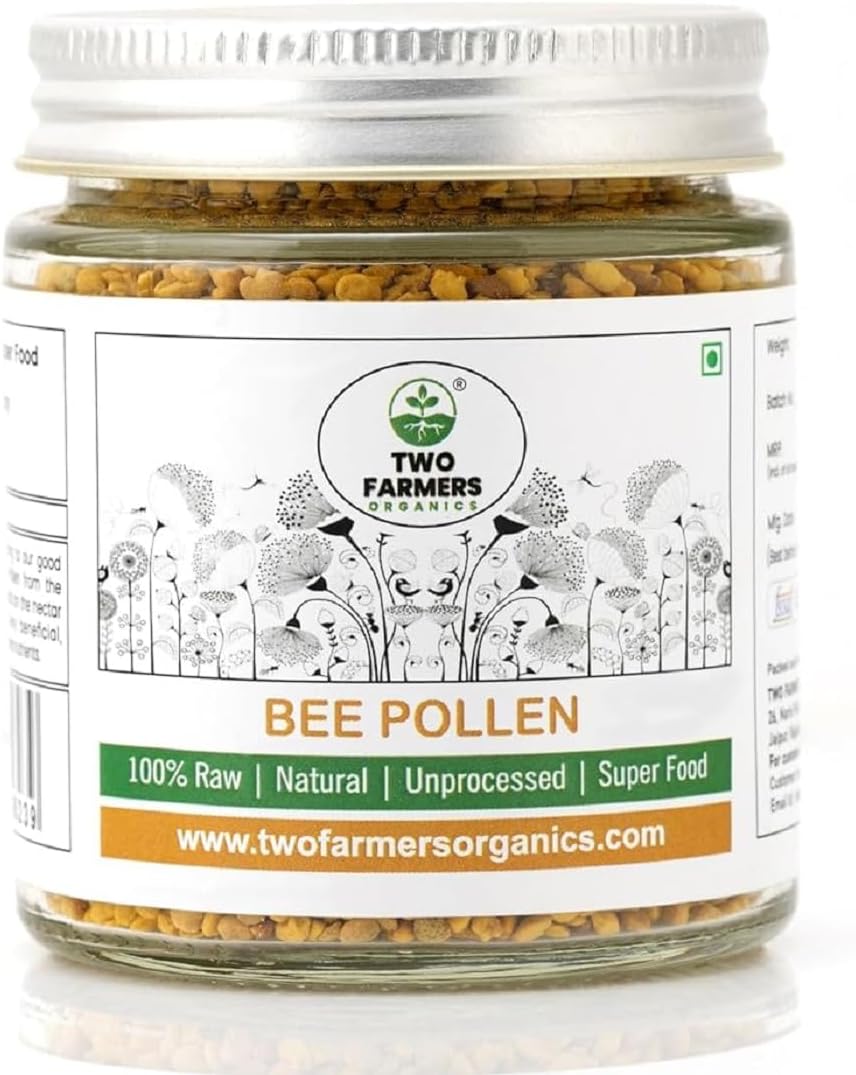 Bee Pollen 100% Raw & Unprocessed – Natural Plant-Based Protein – 100g (Glass Jar)