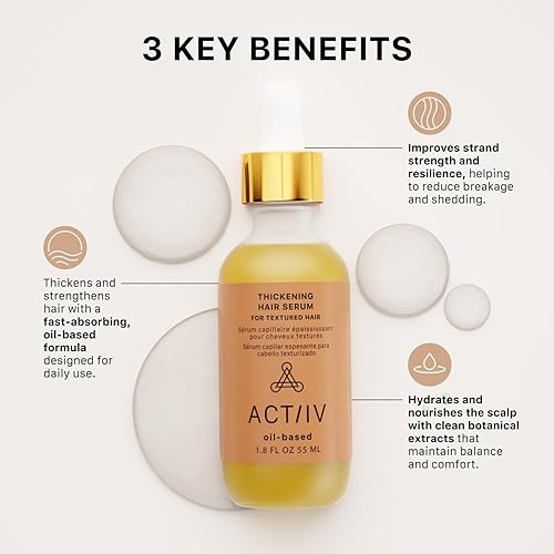 Miniatura 3 de ACTIIV Suero espesante para el cabello, a base de aceite, apoya la apariencia de cabello más grueso y de aspecto más completo, para cabello