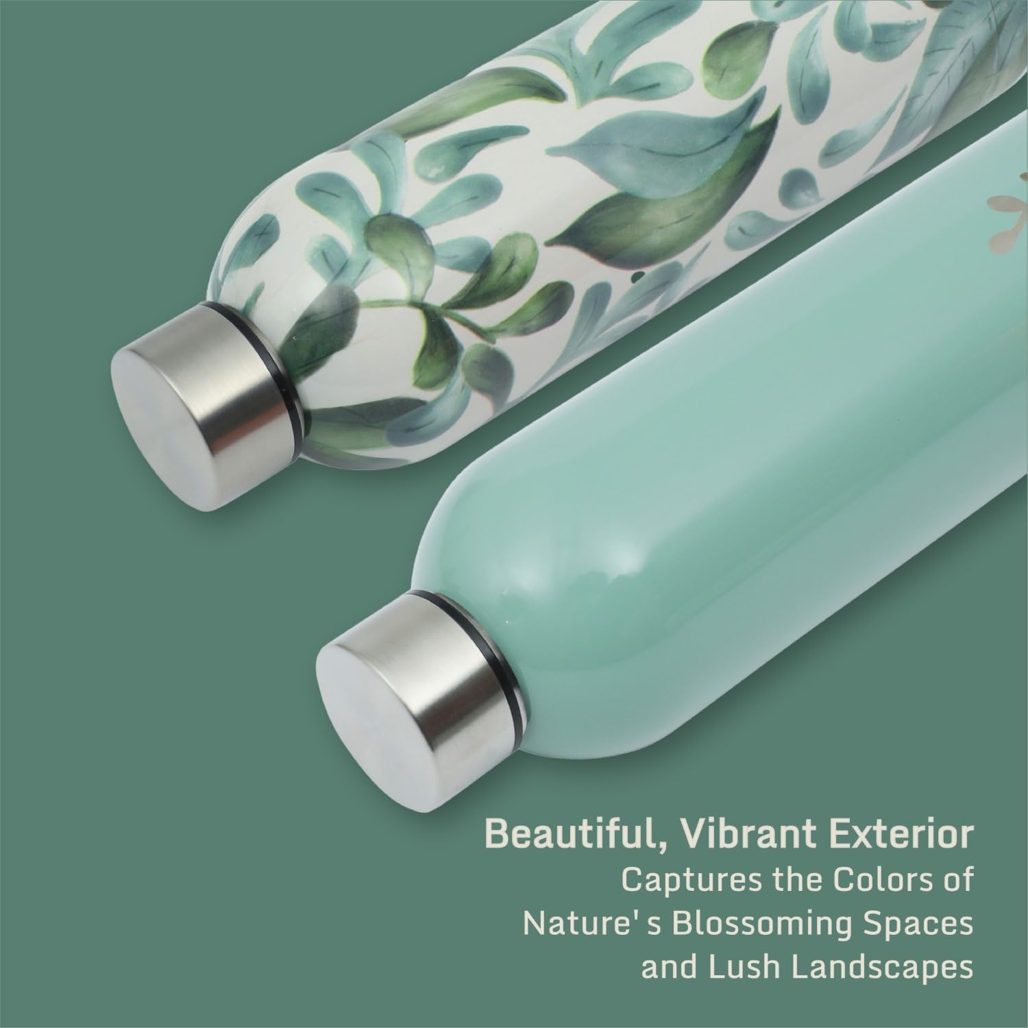 Bloomhouse Lush Forest 2 Pack 25 OZ Insulated Stianless Steel Thermal Water Bottle & Thermos