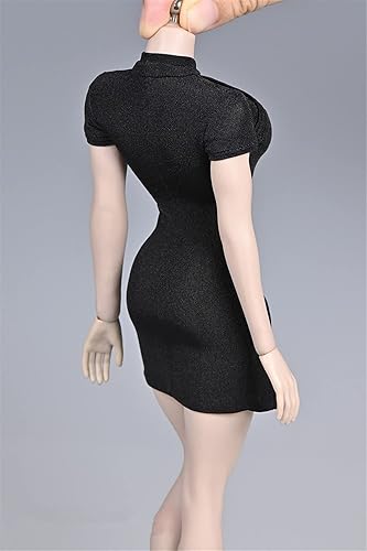 Miniatura 7 de Ropa femenina a escala 16, falda Cheongsam elástica femenina, ropa de disfraz para cuerpo de figura de acción de 12 pulgadas PH TBL JO (rosa)