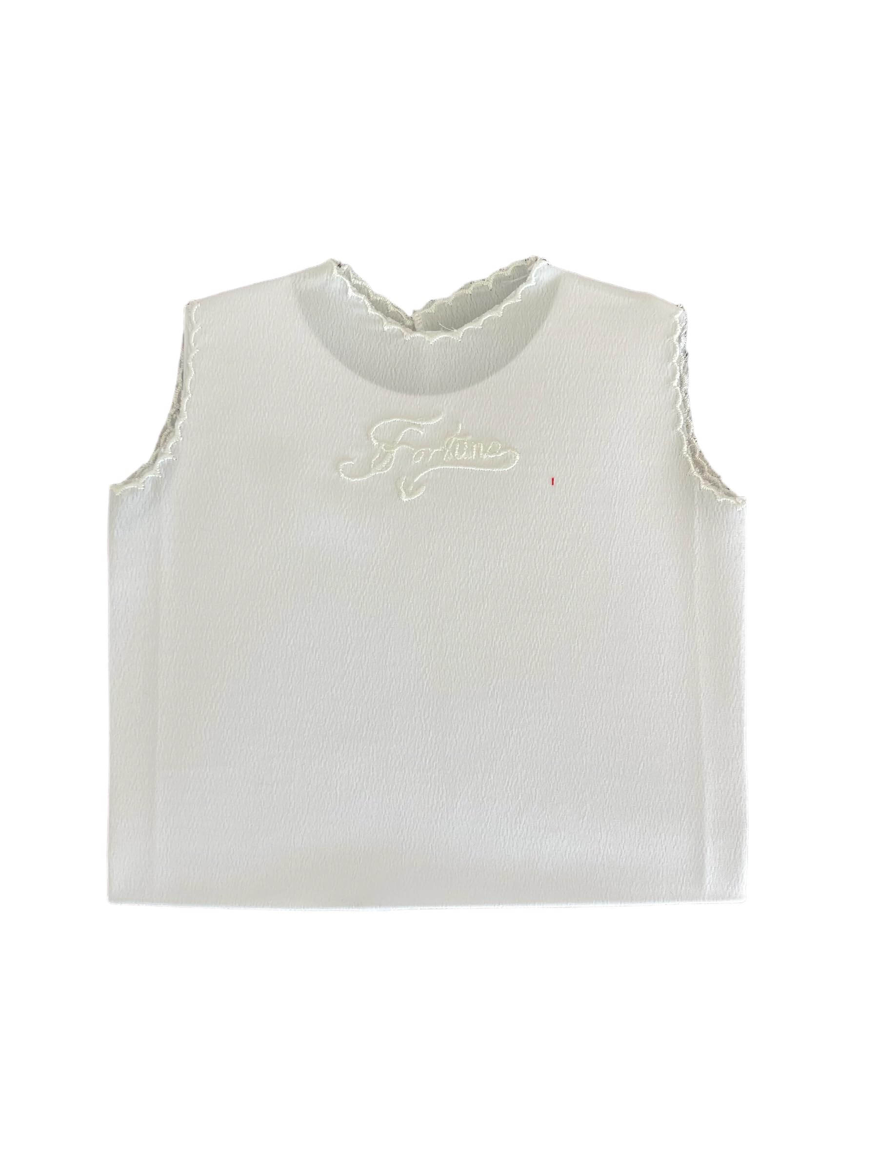 LaVelahome Camisa de la suerte para bebé 1005 de seda, fabricada en Italia, crema, 0 meses