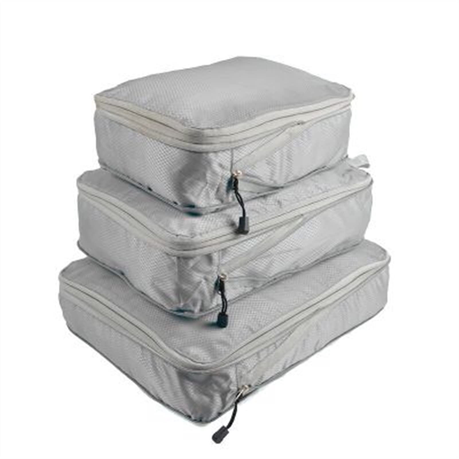 ACiyD Durevole 3 Pezzi/Set Cubi di Imballaggio a Compressione Borsa da Viaggio Borsa da Viaggio Valigia Organizzatore Set Pieghevole per Accessori da Viaggio (Colore : Nero) (Grigio)