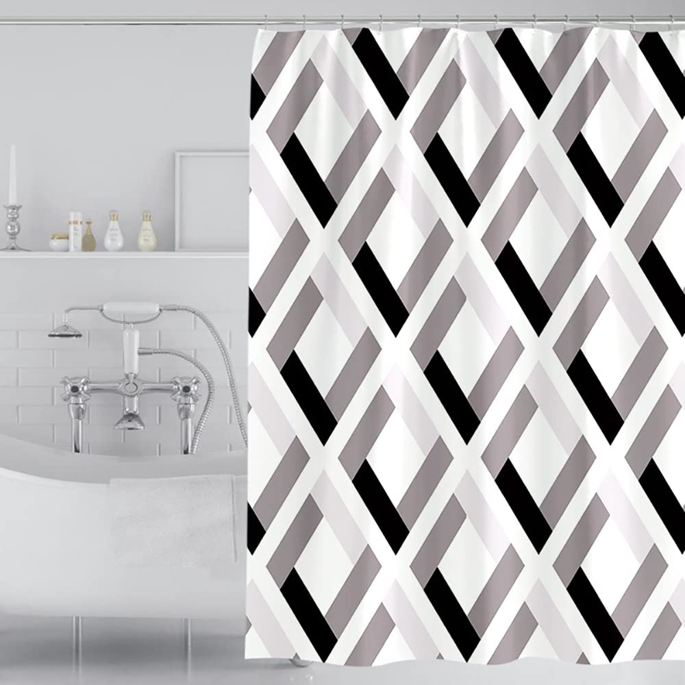 Lkw Ogechi Waterproof Shower Curtain for Bathroom, Mildew Proof Resistant Polyester Fabric Bathtub Curtain, Heavy Duty Washable Quick Dry Bathroom Curtains with Weighted Hem for Wet Room (200x200cm)