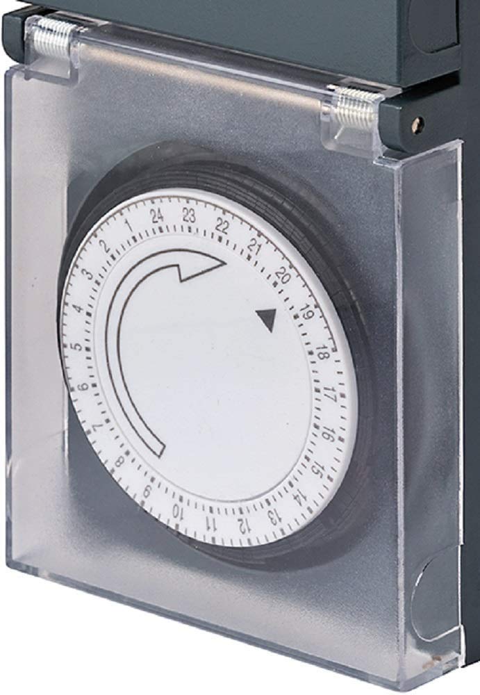 Brennenstuhl Minuterie MZ 44, prise mécanique avec minuterie journalière protégée IP44, avec protection de contact accrue et couverture de protection, noir (5 pièces)