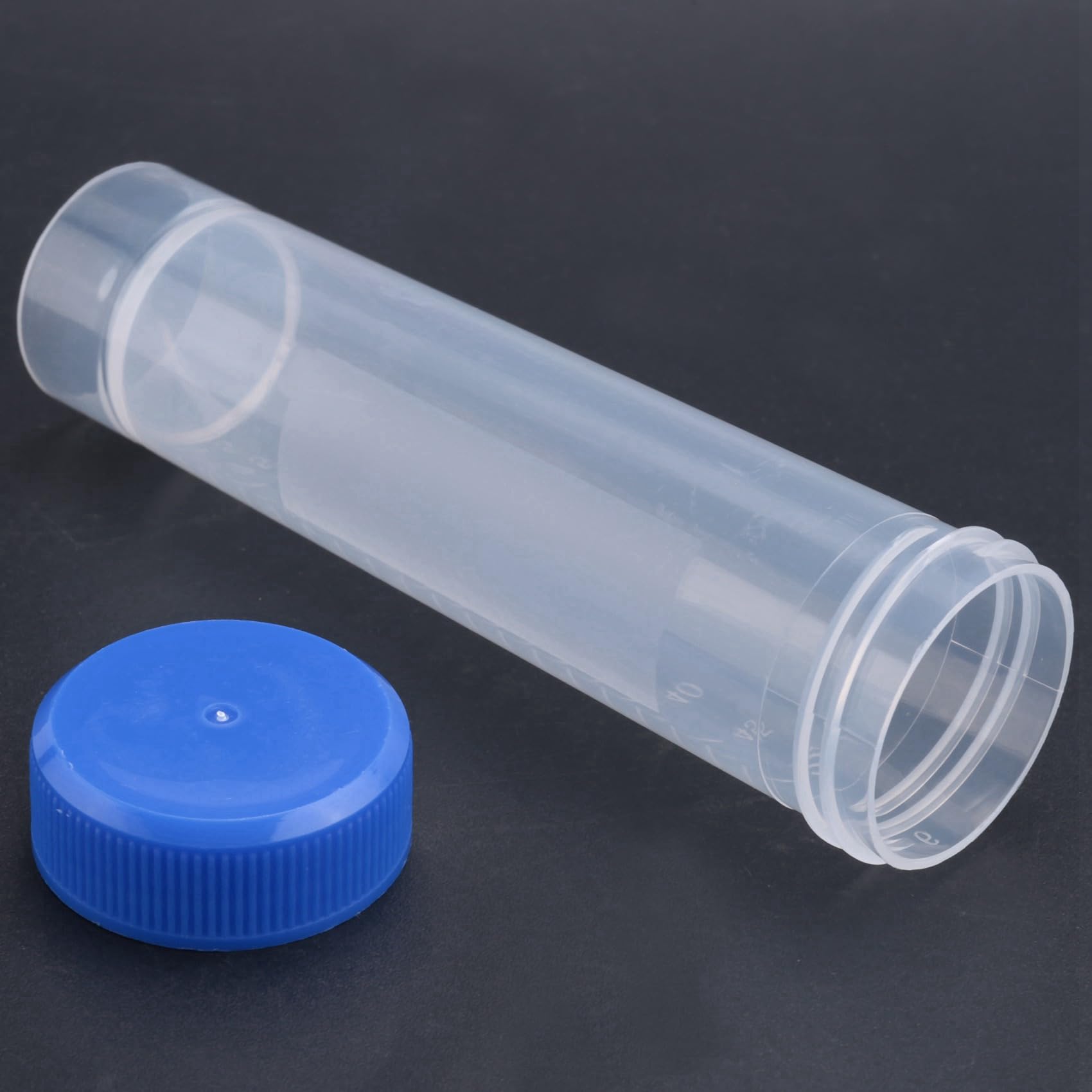 100 Pezzi 50Ml Tubo di Plastica Trasparente per Centrifuga con Scala Provetta di Plastica con Tappo A Vite