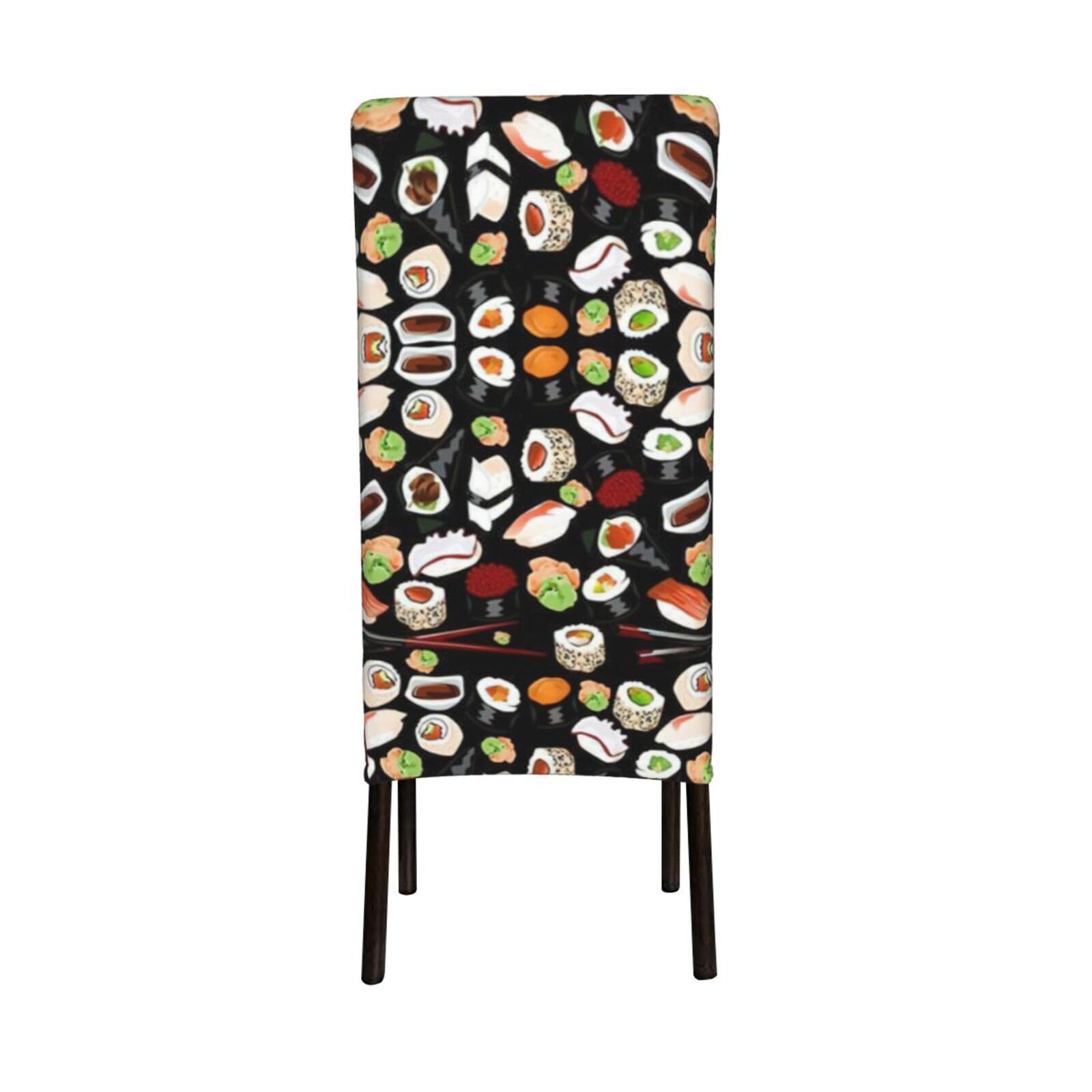Amazon.com: Yqxwjl Japanese Sushi Black Prints Chair Covers for