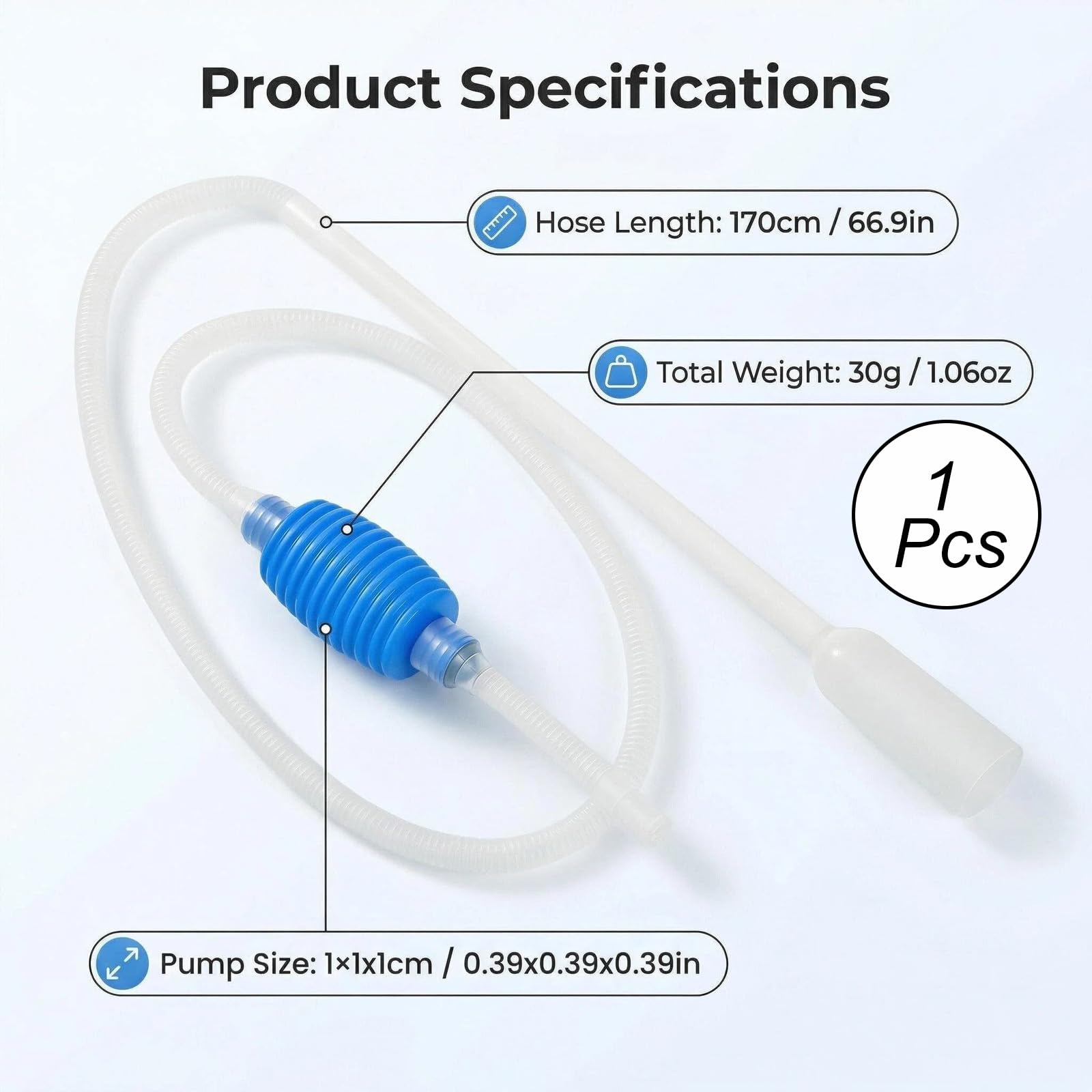Nettoyeur d’Aquarium - Kit Pompe pour Entretien Aquatique - Siphon Puissant pour Vidage Complet avec Filtre à Gravier - Accessoire Écologique et Économique