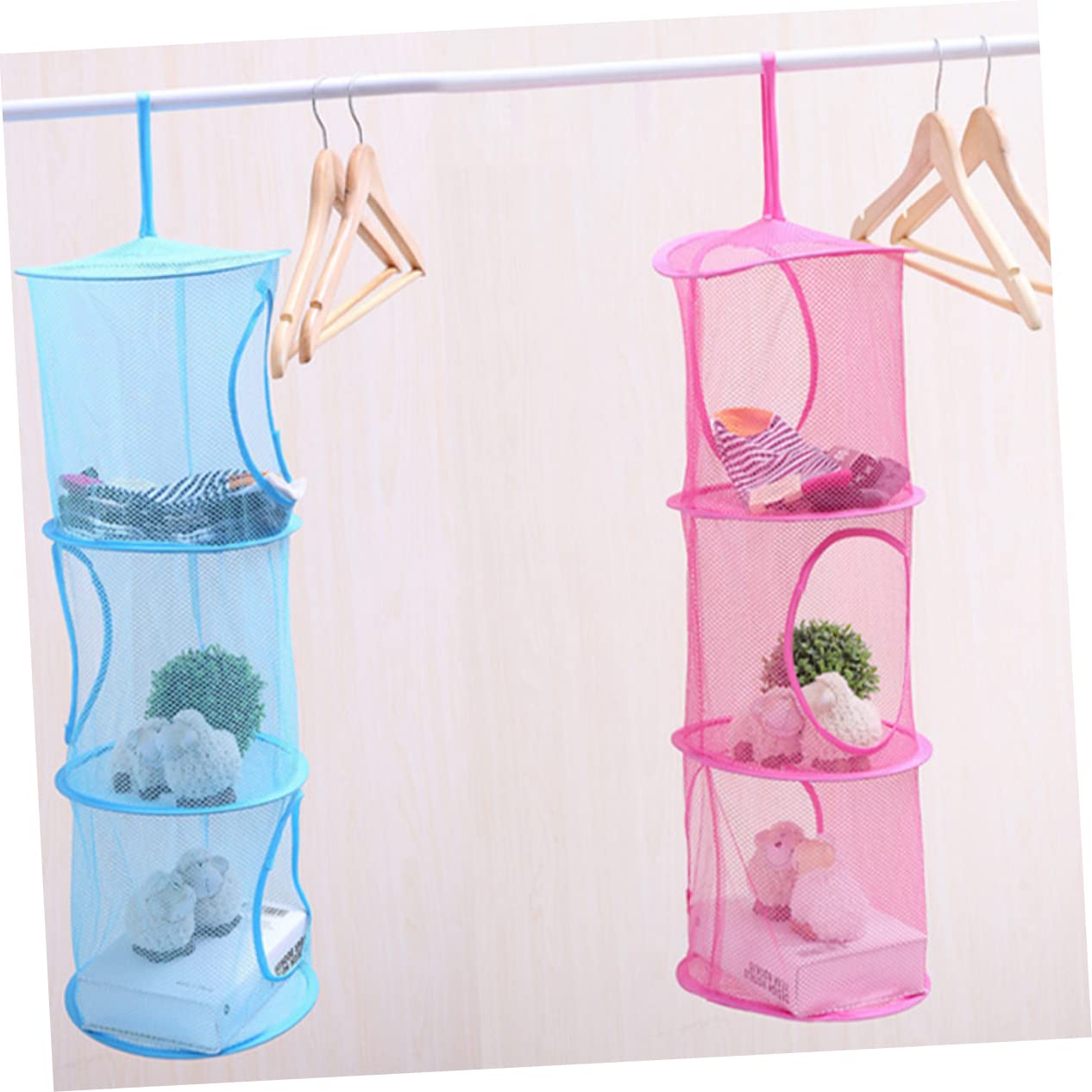 GLEAVI Multi Hanging Organizer for Sundries Collapsible Mesh Storage Bag Stylish Breathable Design for Home Travel and Dorm Use Easy Access and Space Saving