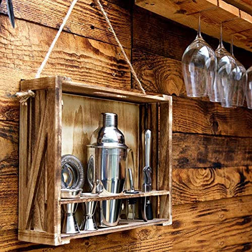 Set de Coctelera 11 Piezas Acero inoxidable con Stand madera miniatura 2