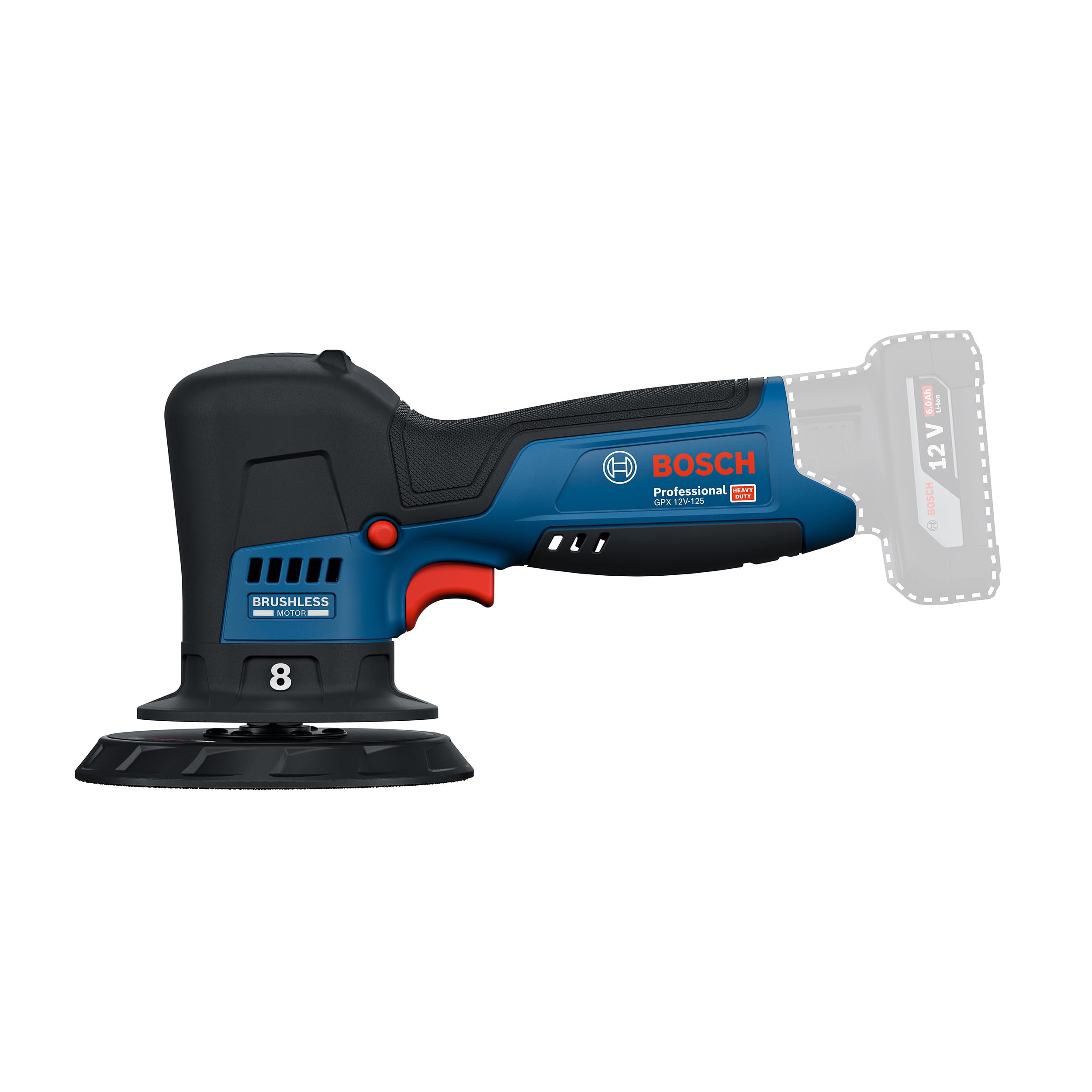 Bosch Professional 12V System polerka akumulatorowa GPX 12V-125 (zestaw: elektronarzędzie z talerzem oporowym 125 mm z mocowaniem na rzepy, gąbka do polerowania i cięcia 125 mm)