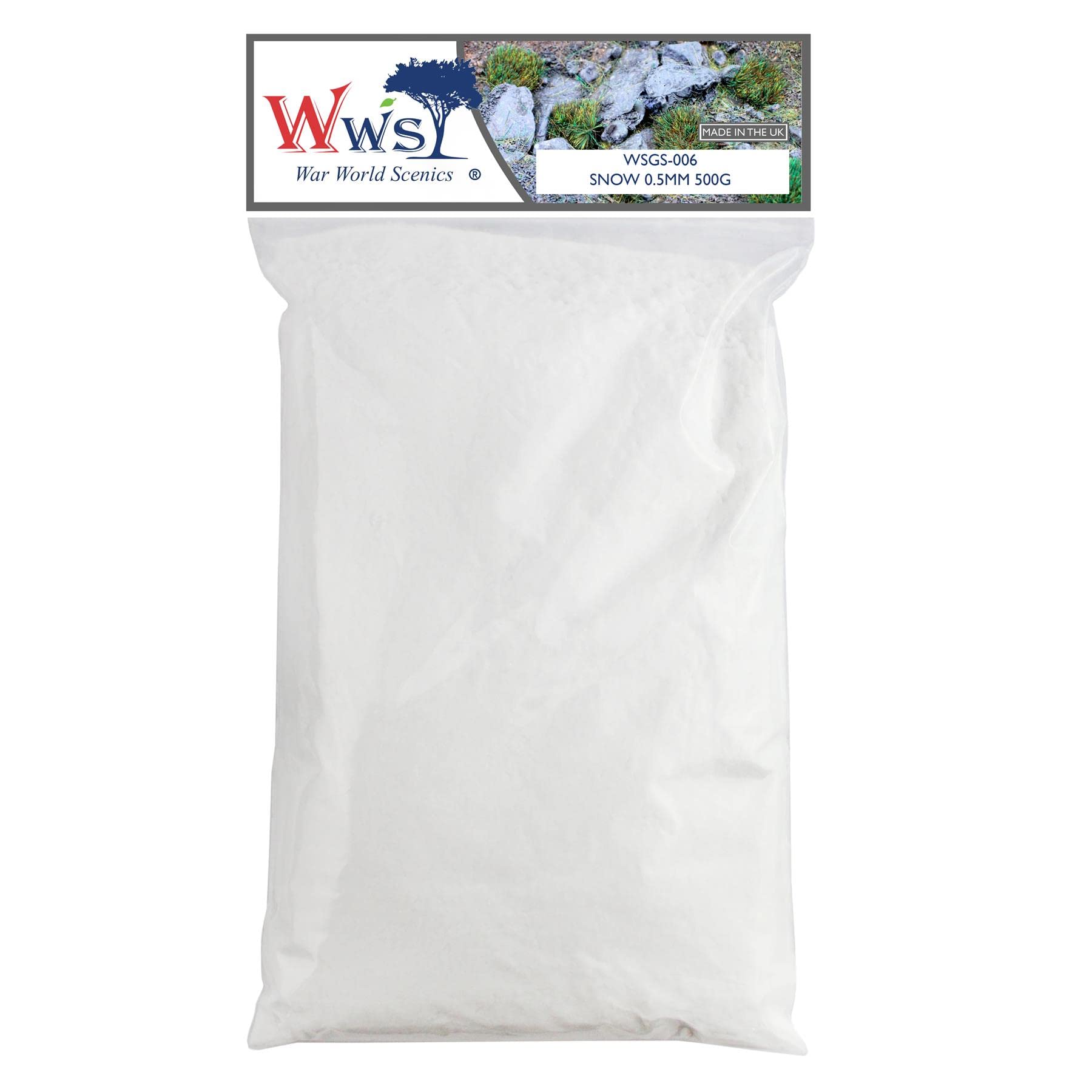 WWScenics | 0.5mm Snow Scatter | 500g | WSG1-086 | Realistic Model Scenery Material
