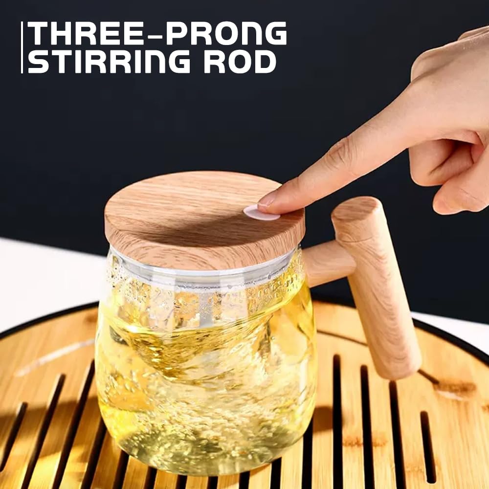 Electric High Speed Mixing Cup, Self Stirring Mug, 13.5oz Electric Mixing Coffee Mug, Glass Self Stirring Travel Coffee Cup for Coffee, Hot Chocolate, Milk, Protein Powder (Clear)