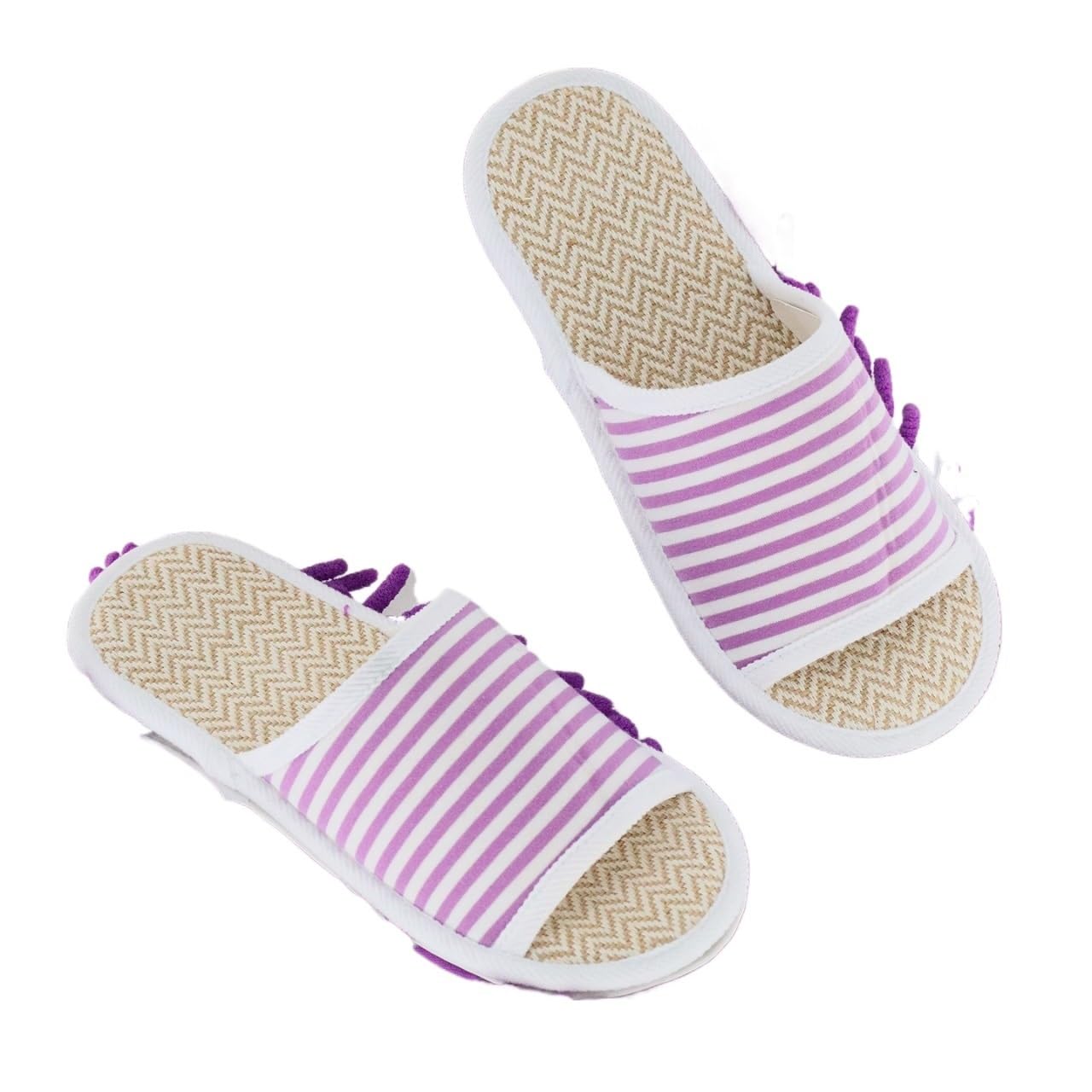 Vzgqhmtr Purple 1 Pair Microfiber Washable Mop Slippers For Home Dust Cleaning & Floor Dusting Comfort Wear