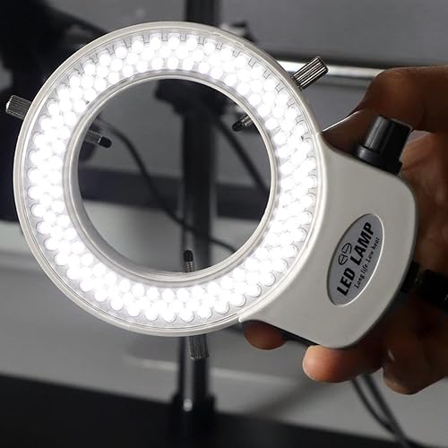 Vista 3 de Lab Microscope Accessories Adjustable Microscope Ring Light 56LED/144 LED Stereo Microscope Illuminator Lamp Digital Microscopio Camera Magnifier