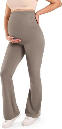 MOMANDA Maternity Flare Leggings Over The Belly 31.5" Pregnancy Yoga Pants for Workout Activewear