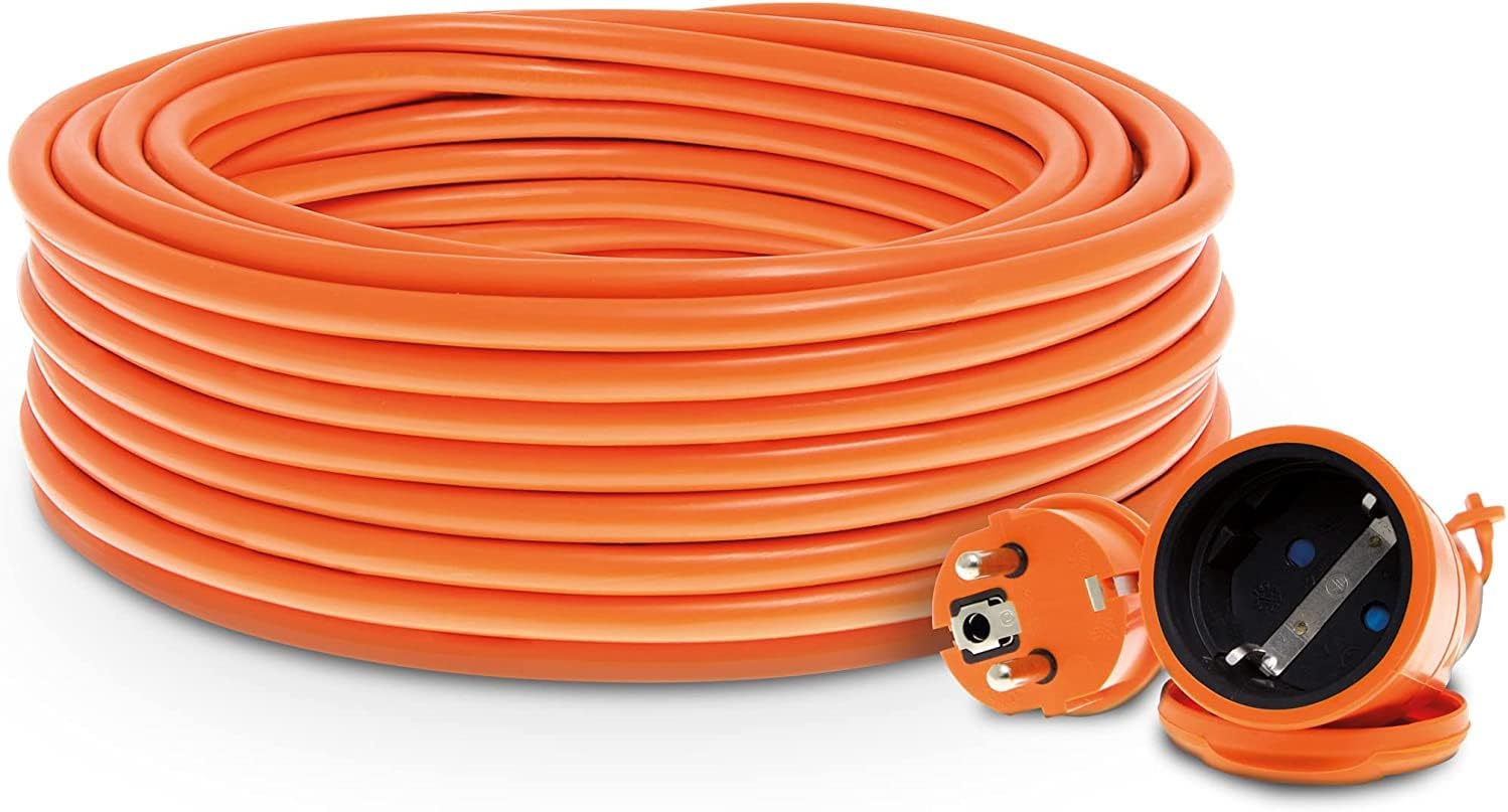 Rallonge Électrique 10 M Schuko IP44 Orange – Câble Jardin & Extérieur Robuste 1,5 Mm²