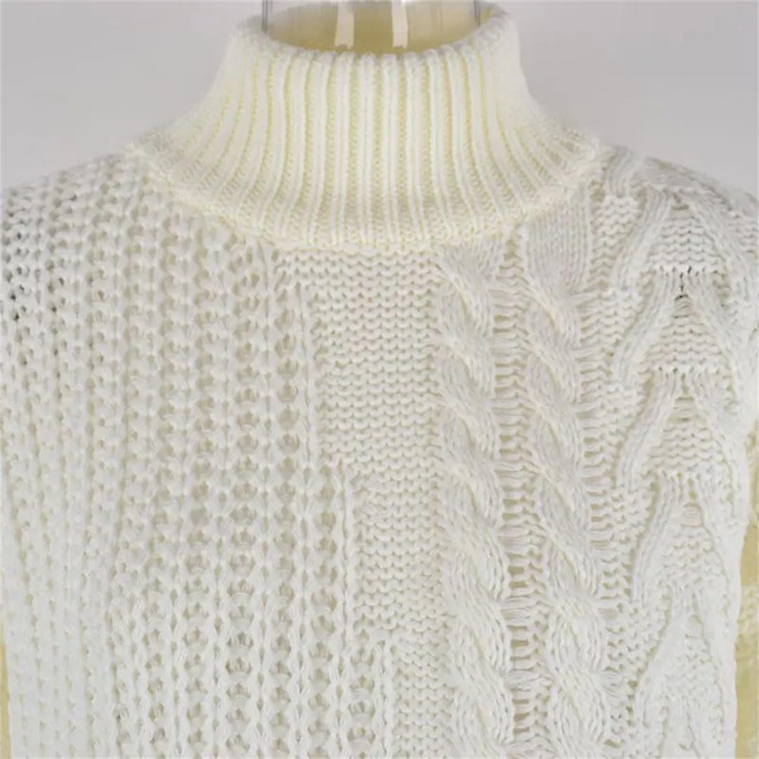 Maglione da donna a collo alto lavorato a maglia