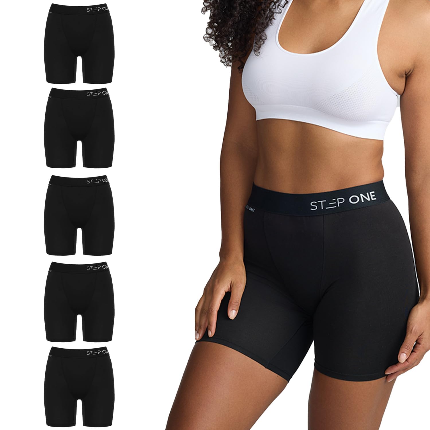 STEP ONE Boxershorts Damen Unterwäsche - Feuchtigkeitsabweisende Damen Boxershorts, Pantys Damen Unterhosen mit Scheuerschutz, Bequeme Hotpants Damen Unterwäsche