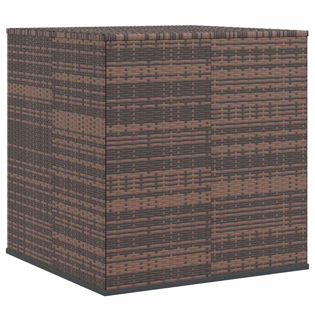 Générique Scatola per cuscini da giardino in resina intrecciata 100x97,5x104cm marrone, scatola portaoggetti esterna con telaio in acciaio verniciato a polvere, borsa interna impermeabile in PE