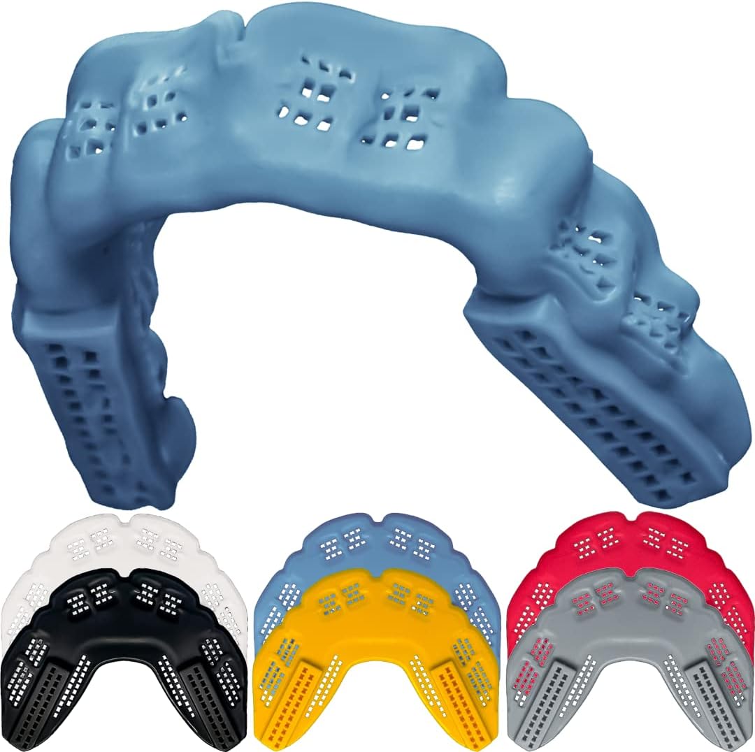World’s Thinnest Youth Mouth Guard is 3X Stronger! Flag Football Lacrosse Karate Basketball Wrestling BJJ Mouthpiece Boxing Hockey MMA Kids Teeth Grinding Thin