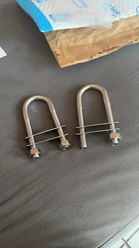 Stainless Steel Marine U Bolt - 10mm Diameter, 50mm Thread Length, Boat Stern Bow Eye Tie Down