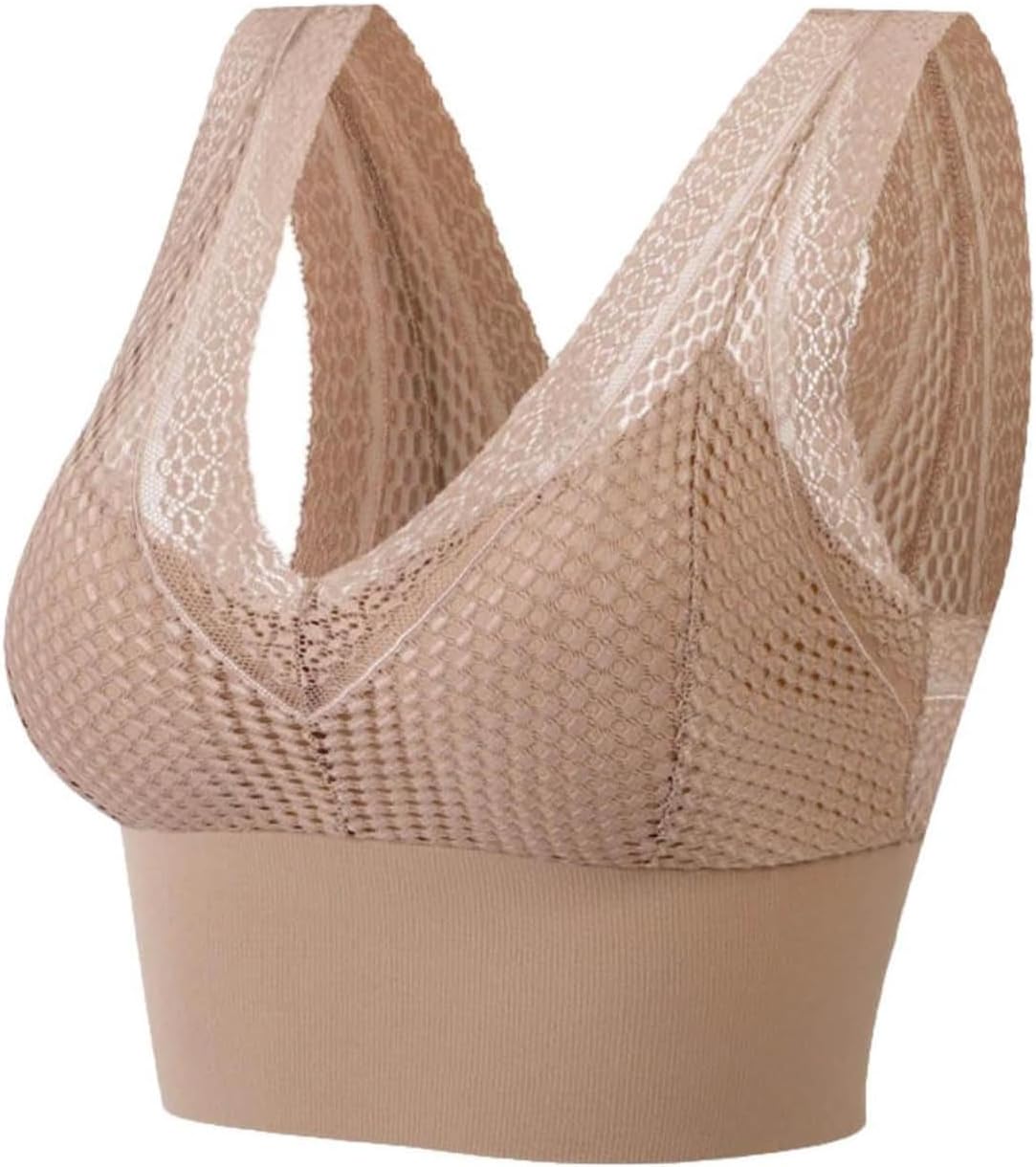 Sexy Sports Bras for Women High Impact Sports Bra Padded Workout Yoga Bra Crop Top Lace Hollow Out Breathable Bras
