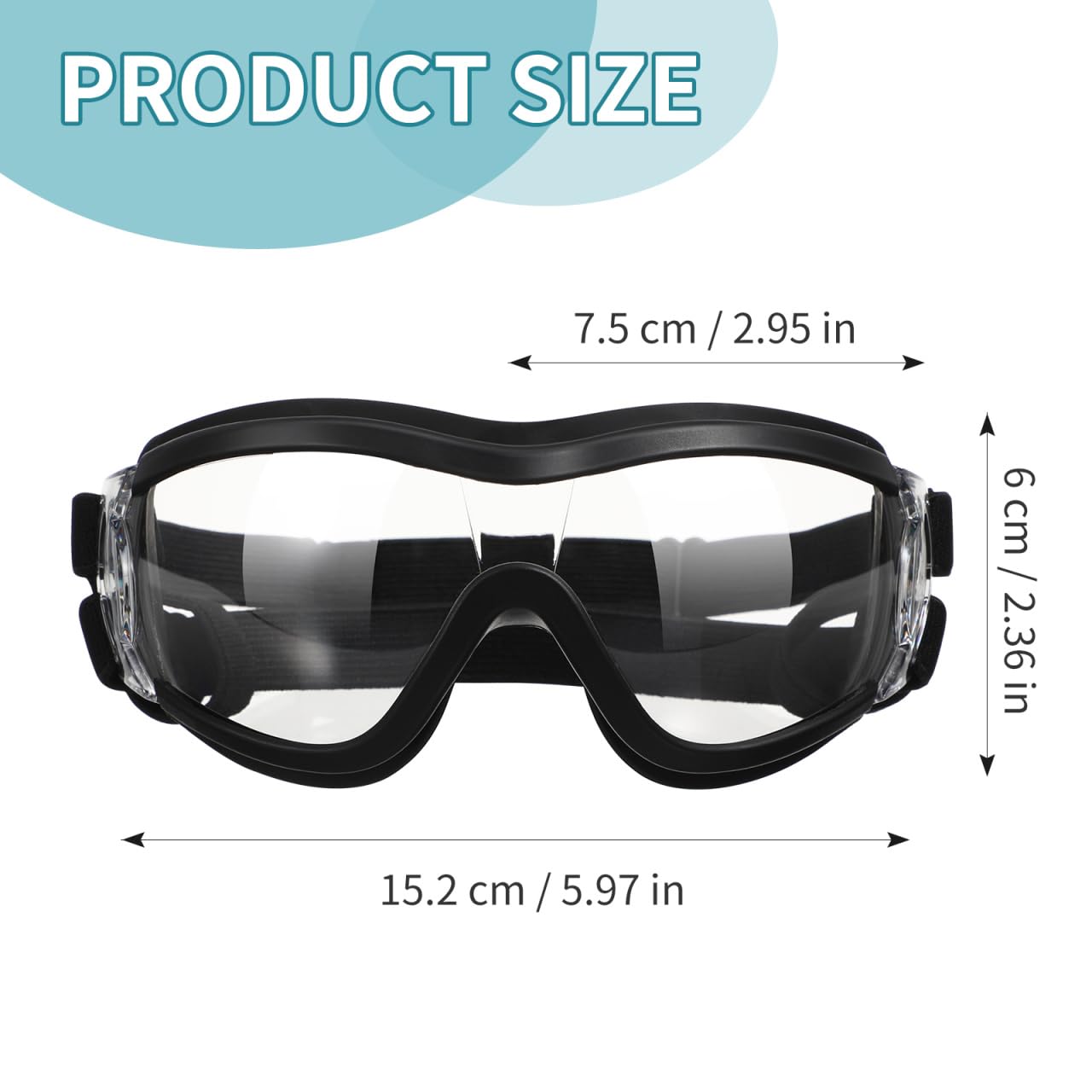 balacoo Hundebrille Transparente Schutzbrille Mit Verstellbarem Gummiband Winddichter Augenschutz Aus Pc-Material Für Hunde Bei Sport Laufen Spaziergängen Und Outdoor-Aktivitäten