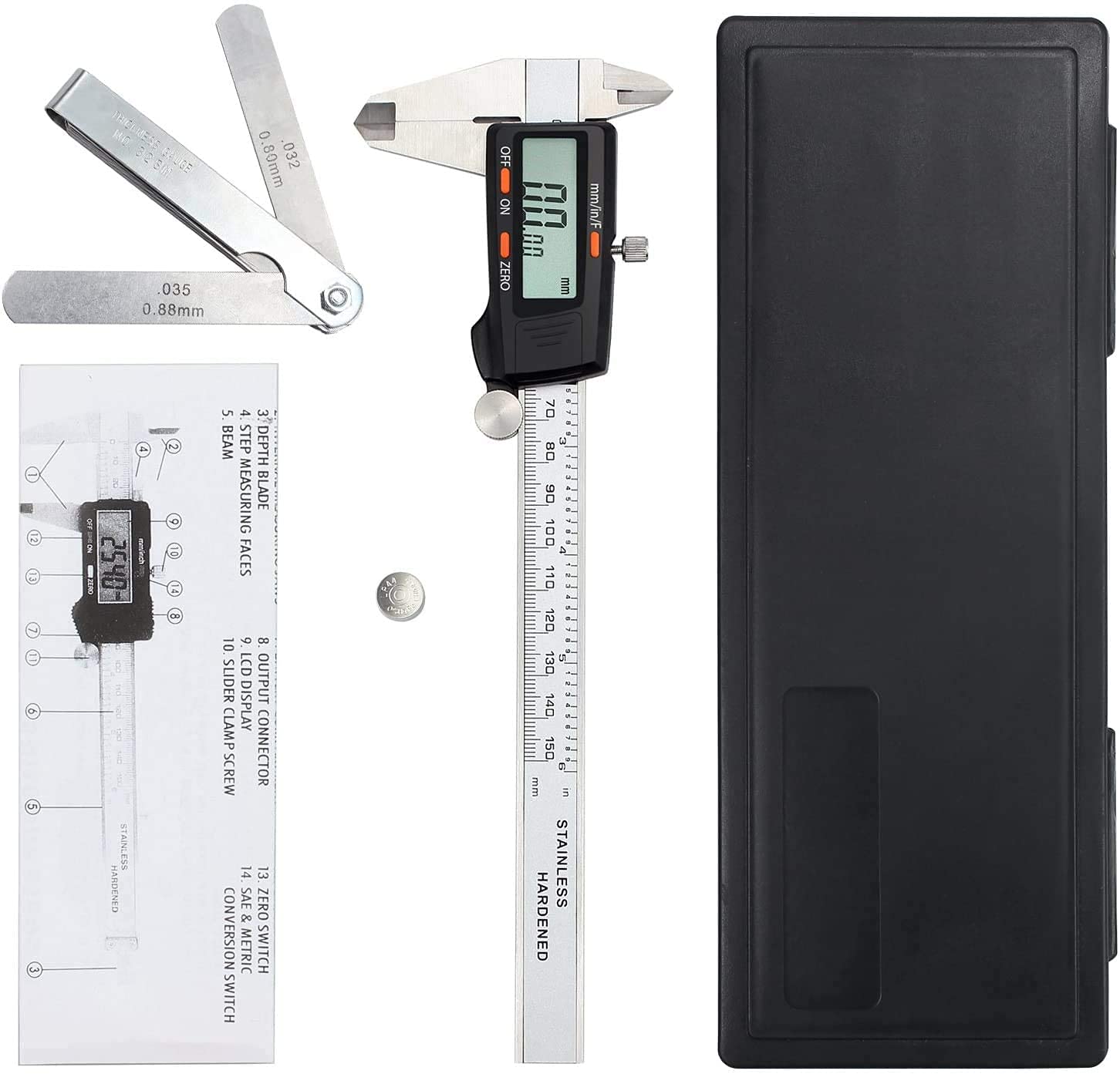 Digital Vernier Caliper,eSynic 150mm Professional Digital Caliper 6