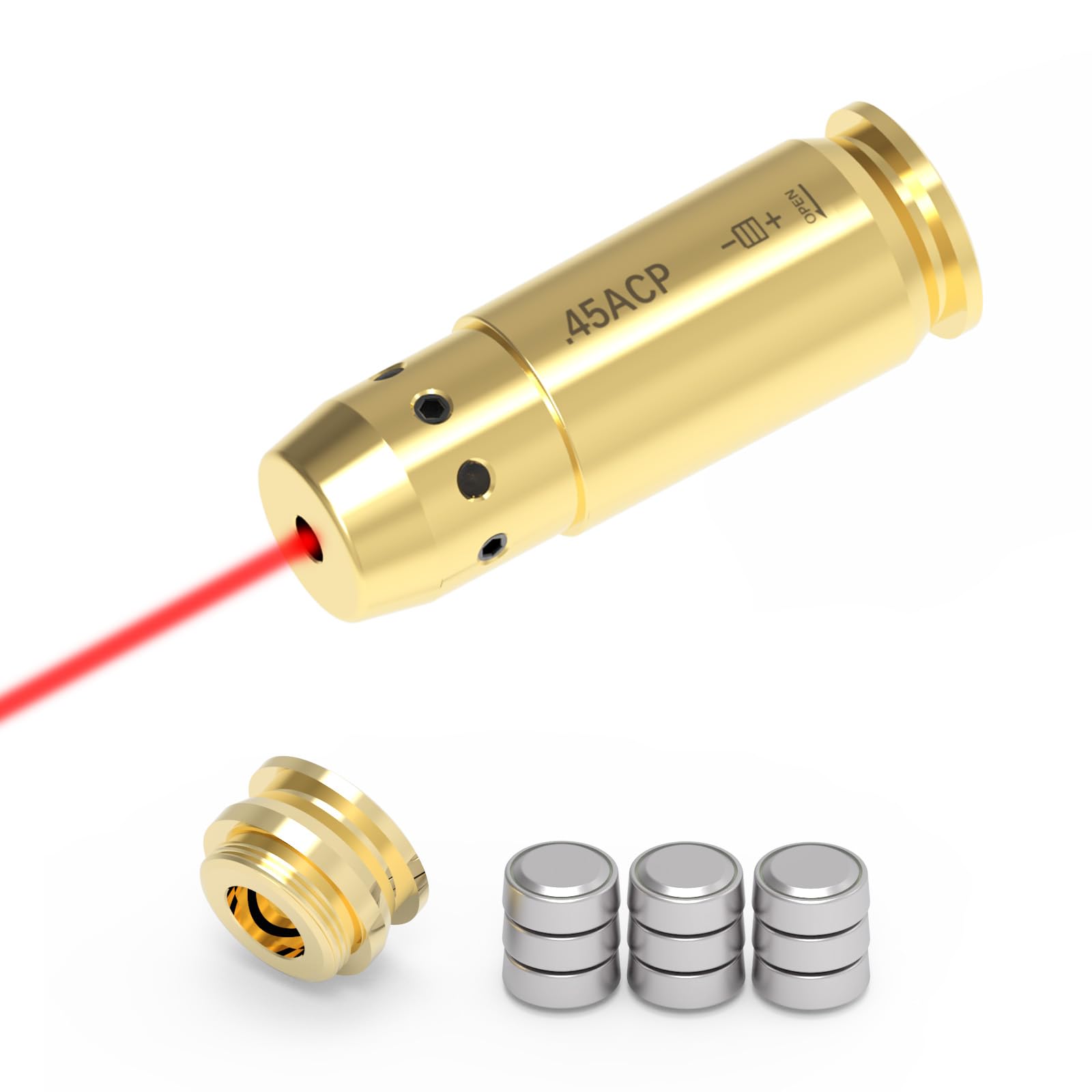 9mm/380ACP/40S&amp;W/45ACP Dry Fire Training Cartridge Integrated Snap Cap for Dry Fire Trainer,Red Dot Beam Bullet with Double O-Ring