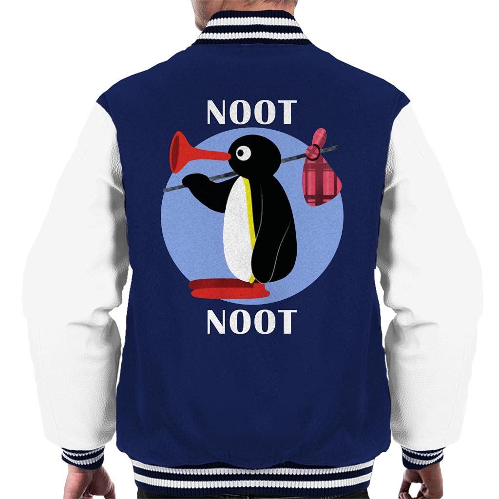Cloud City 7 Men's Navy/White Pingu Noot Noot Varsity Jacket