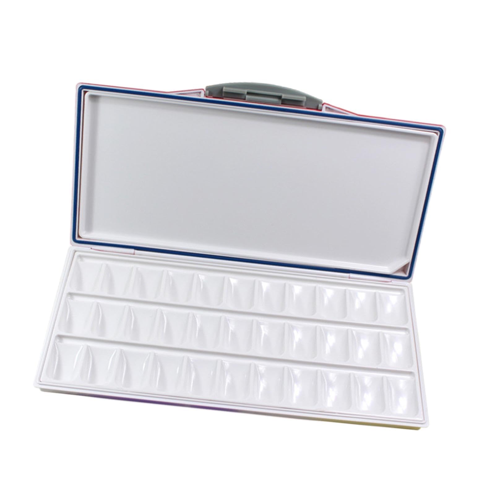 Palette D'aquarelle Portable Grande Capacité, Compartiments Séparés, en Résine ; Plateau Hermétique pour Peinture Acrylique, 33 puits