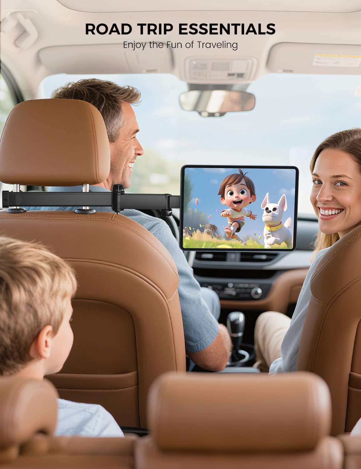 OHLPRO Support Tablette Voiture Magnétique [Bras Extensible Métal + Puissant Magnétisme] Support iPad Voiture Appuie-tête Rotative à 360° Porte Tablette Compatible avec Téléphones et Tablettes