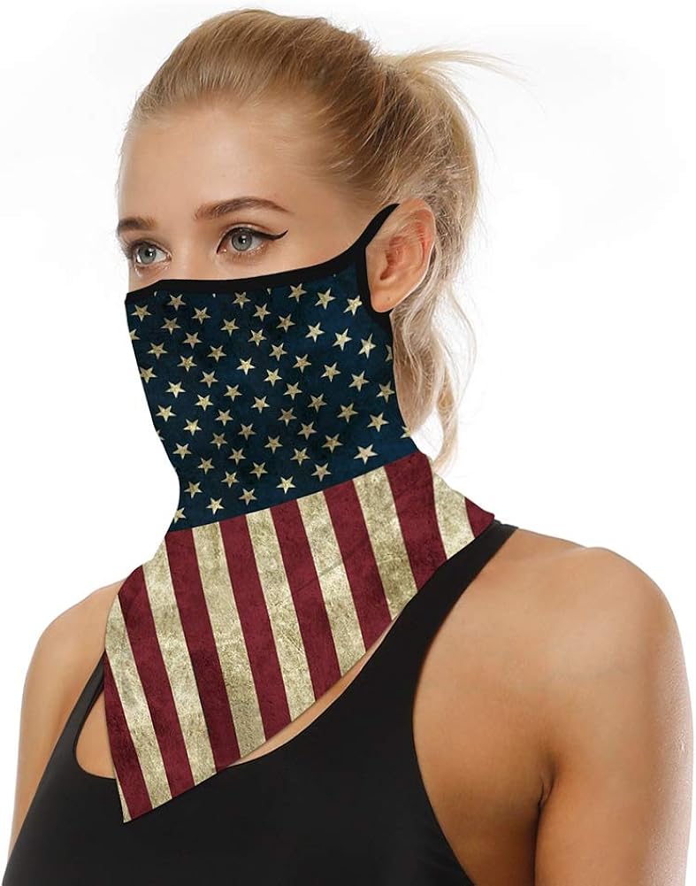 2Pcs Cooling Neck Gaiters with Ear Loops, Face Cover for Women Outdoor - Scarf Bandana Dust Wind Balaclava Headwear