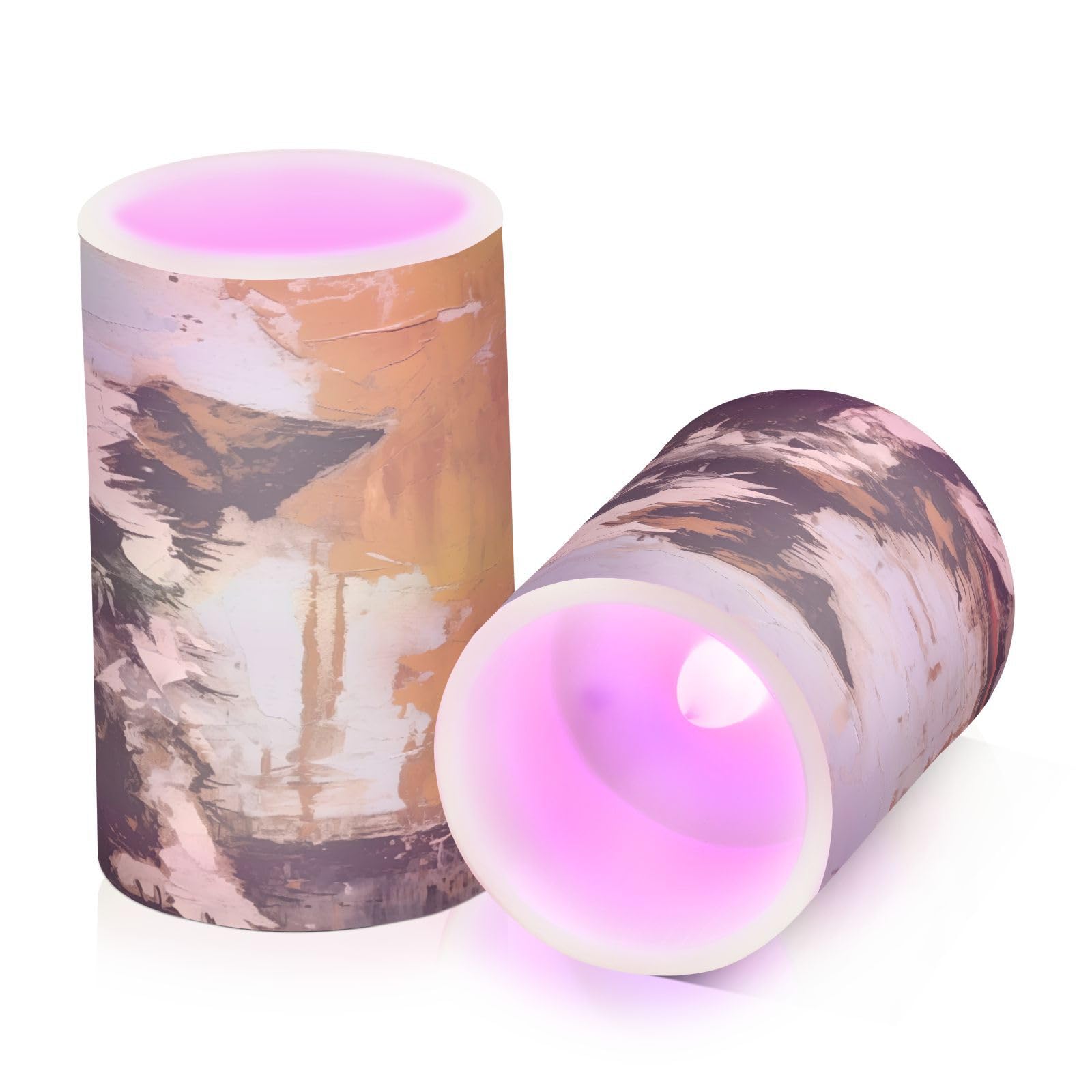 ALAZA Dog (37) Flickering Flameless Candles Battery Operated with Remote Timer,Tea Light Candles LED Pillar Votive Candles Set of 2 for Outdoor Indoor Decorations