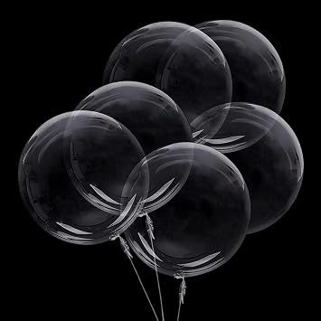 6+1pcs Bobo Balloons - 16inches Crystal Bubble Balloons for Photo Shoot, DIY Party, Baby Shower, Wedding, Festival & Anniversary Decor