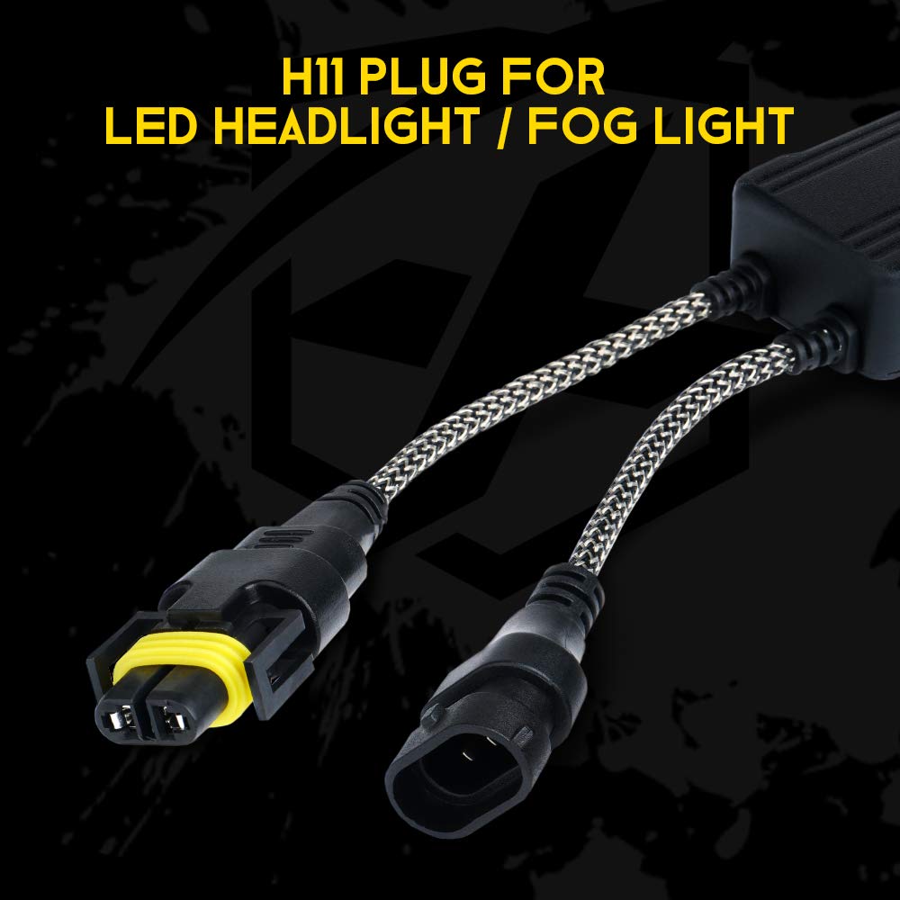 Xprite Arnés antiparpadeo para Faros Delanteros LED Canbus, Kit de conversión sin Errores para H8 H9 H11 (1 par)