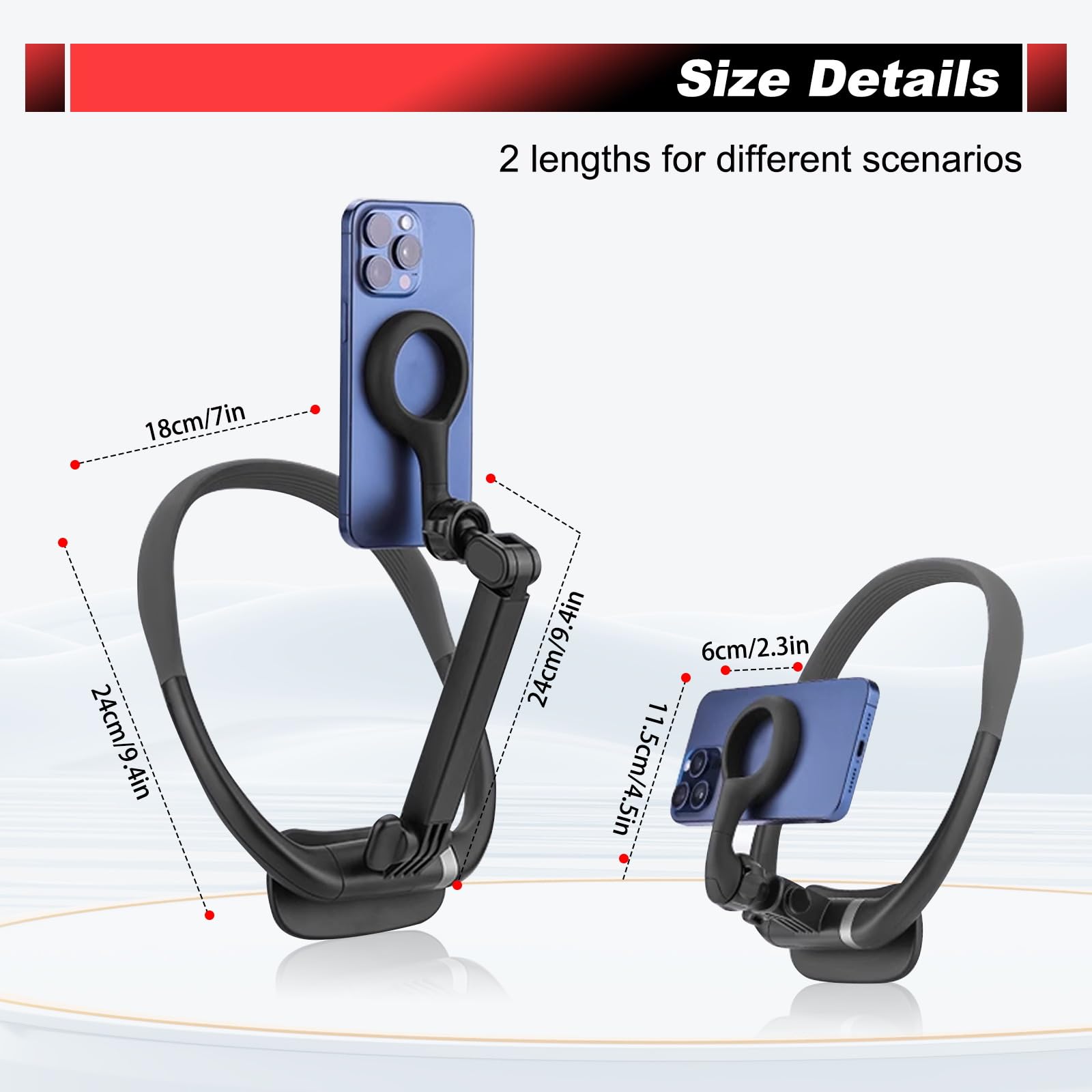 Supporto Magnetico Per Collo Selfie - Per IPhone E Android, Regolabile Per Vlog