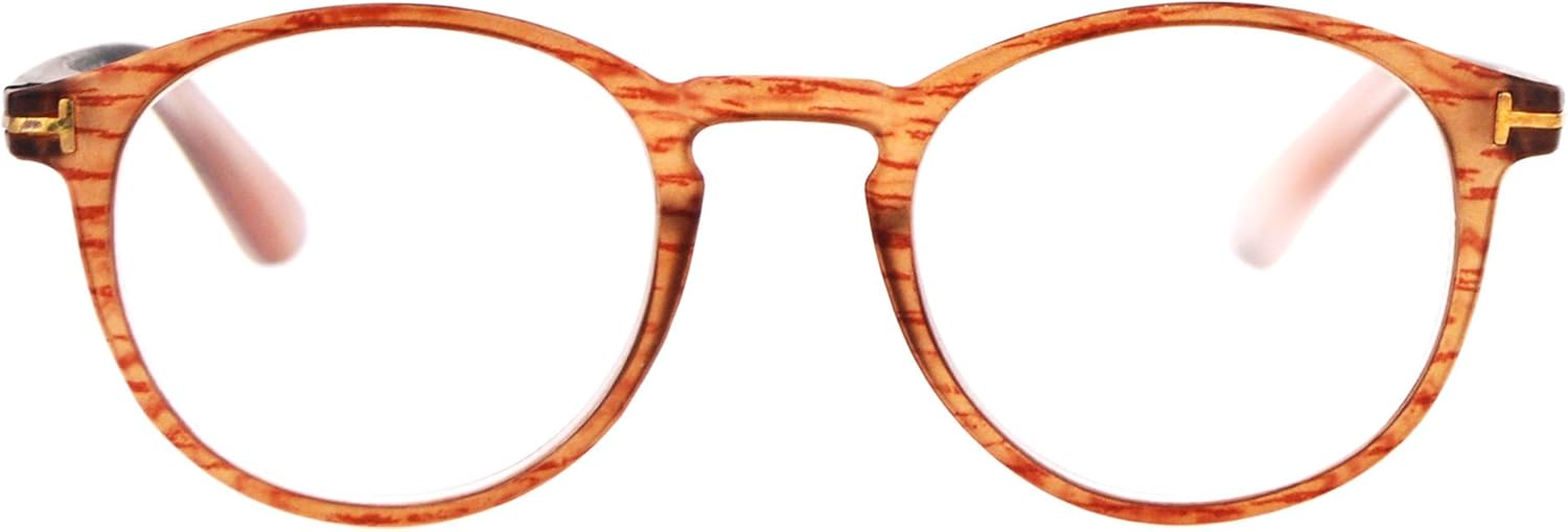 SA106 Round Thin Keyhole Horn Rim Reading Glasses - Classic Hipster Style Plastic Frames