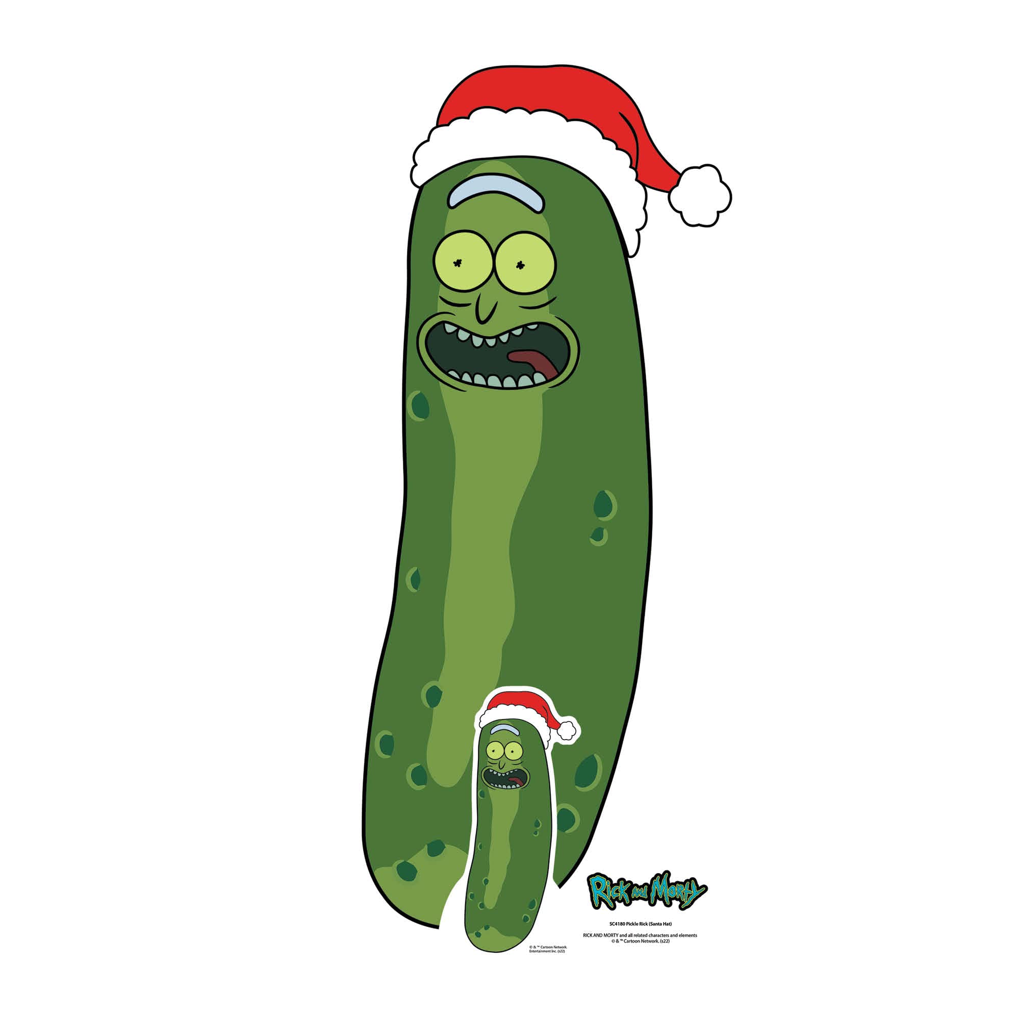 Star Cutouts SC4180 – Pickle Rick Christmas Small Cardboard Cutout, Fun Holiday Decoration