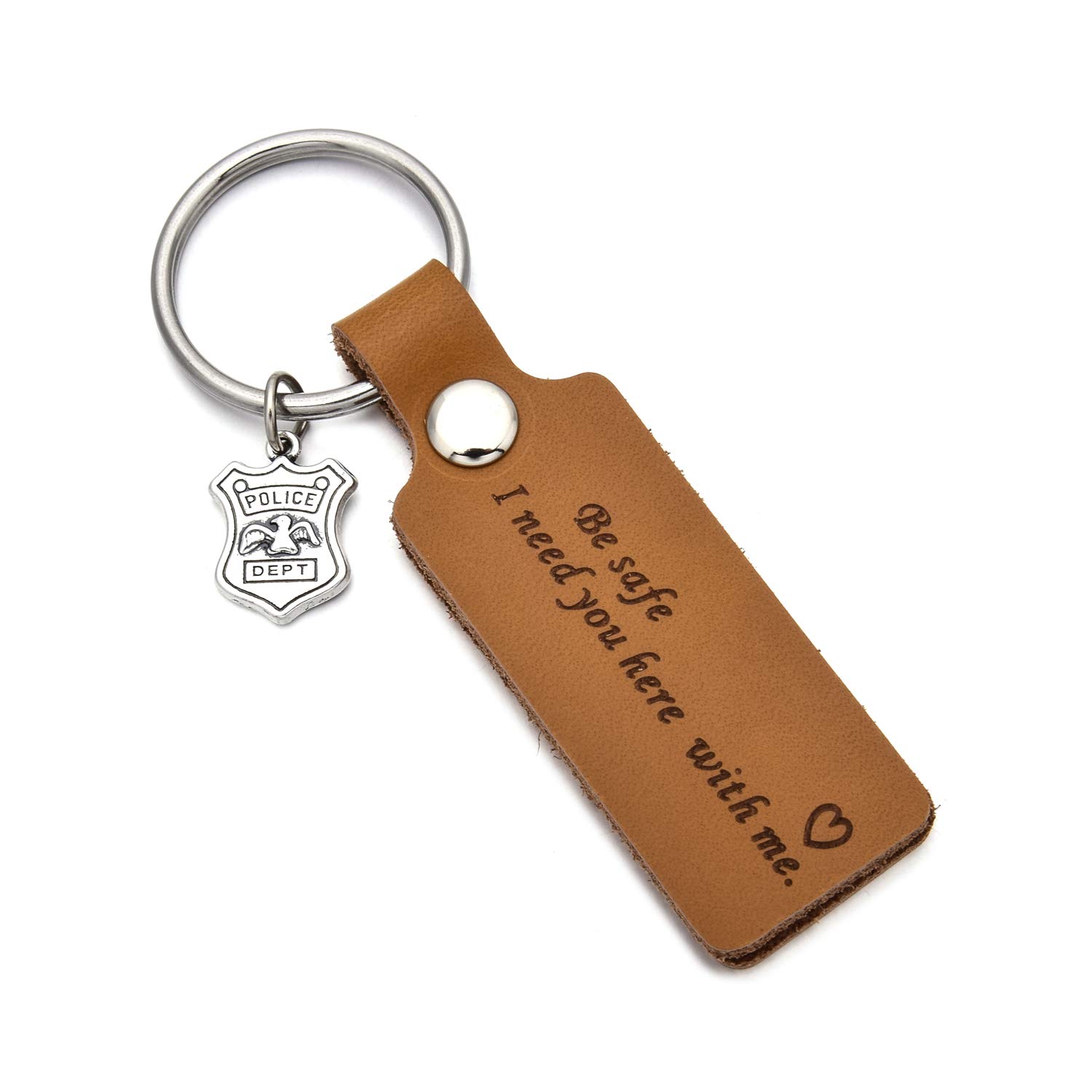 DYJELWDFather's Day Gifts Drive Safe Leather Keychain Be Safe I Need You Here with Me Mom Dad Boyfriend Husband Keychain