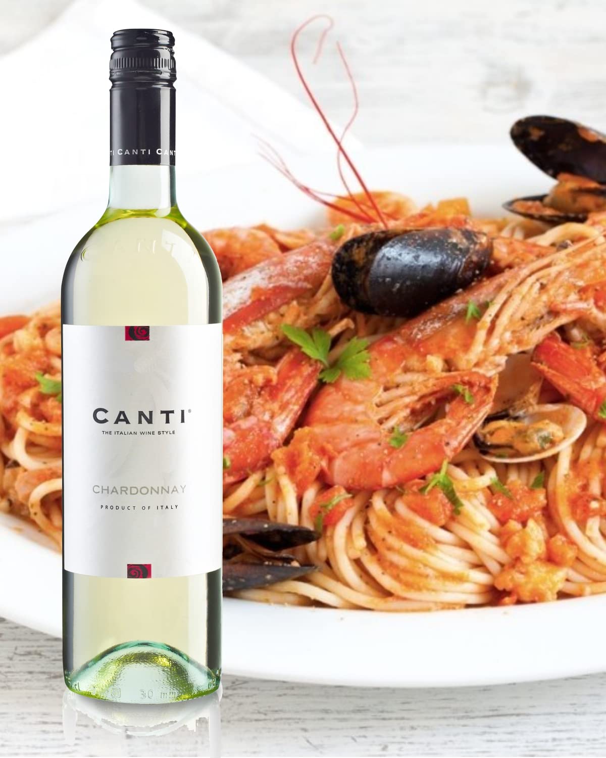 Canti - Chardonnay Vin Blanc Italien Sec, Saveur Fraîche avec un Goût Fruité et des Notes d'Agrumes et de Pommes, 6x750 ml