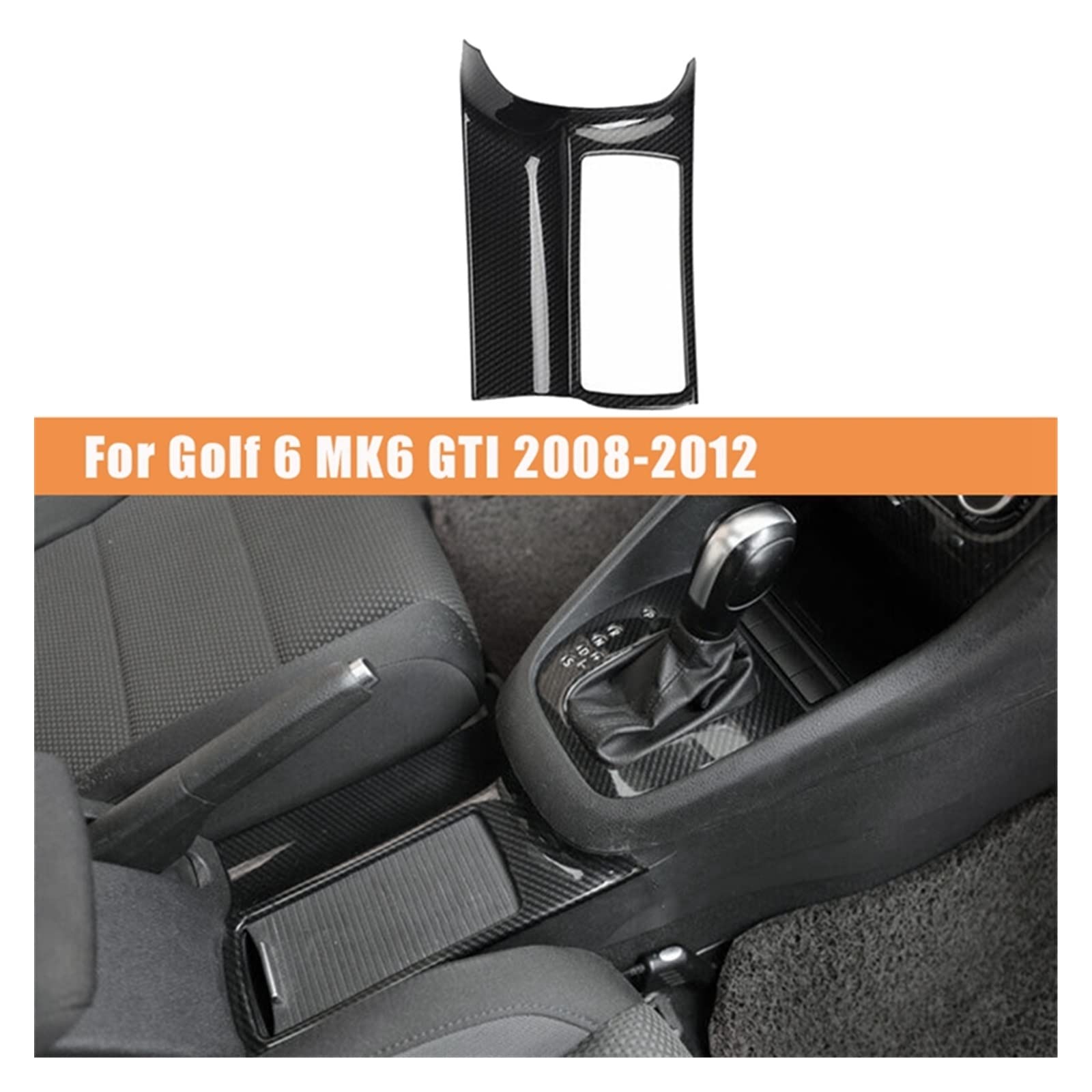 Wyrafinowana centralna kontrola samochodu z włókna węglowego Uchwyt na kubek z wodą Pokrywa Panel wykończenia Pasuje do golfa 6 MK6 2008-2012 Auto Akcesoria do wykończenia Straż Zestawy naklejek