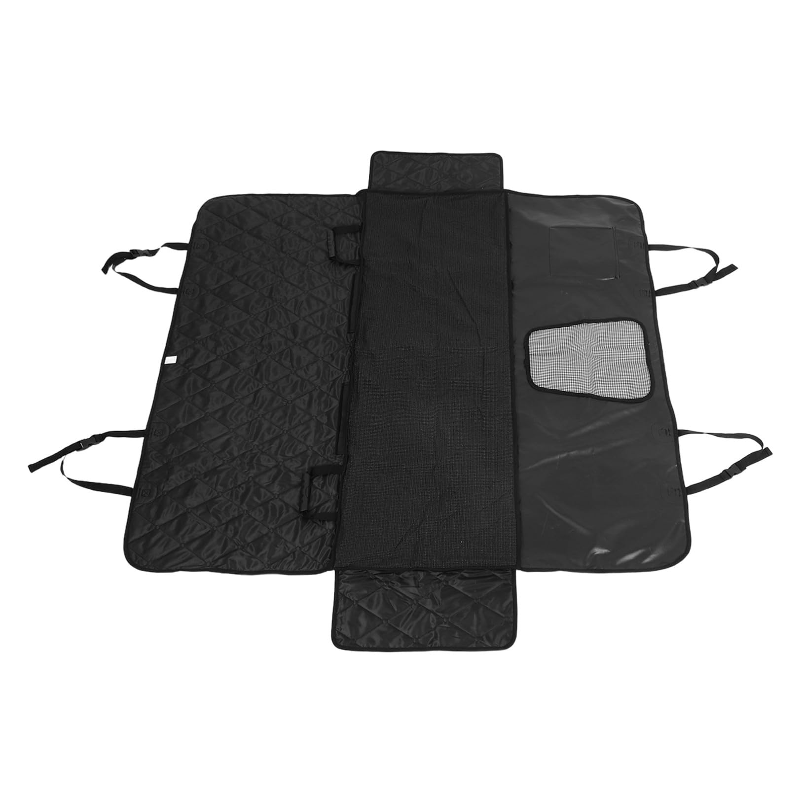 Funda para Asiento Trasero de Coche para Perro, Hamaca Negra Solapas Laterales Plegables, Base Antideslizante Resistente a Arañazos, Protector para SUV y Camiones, Accesorio