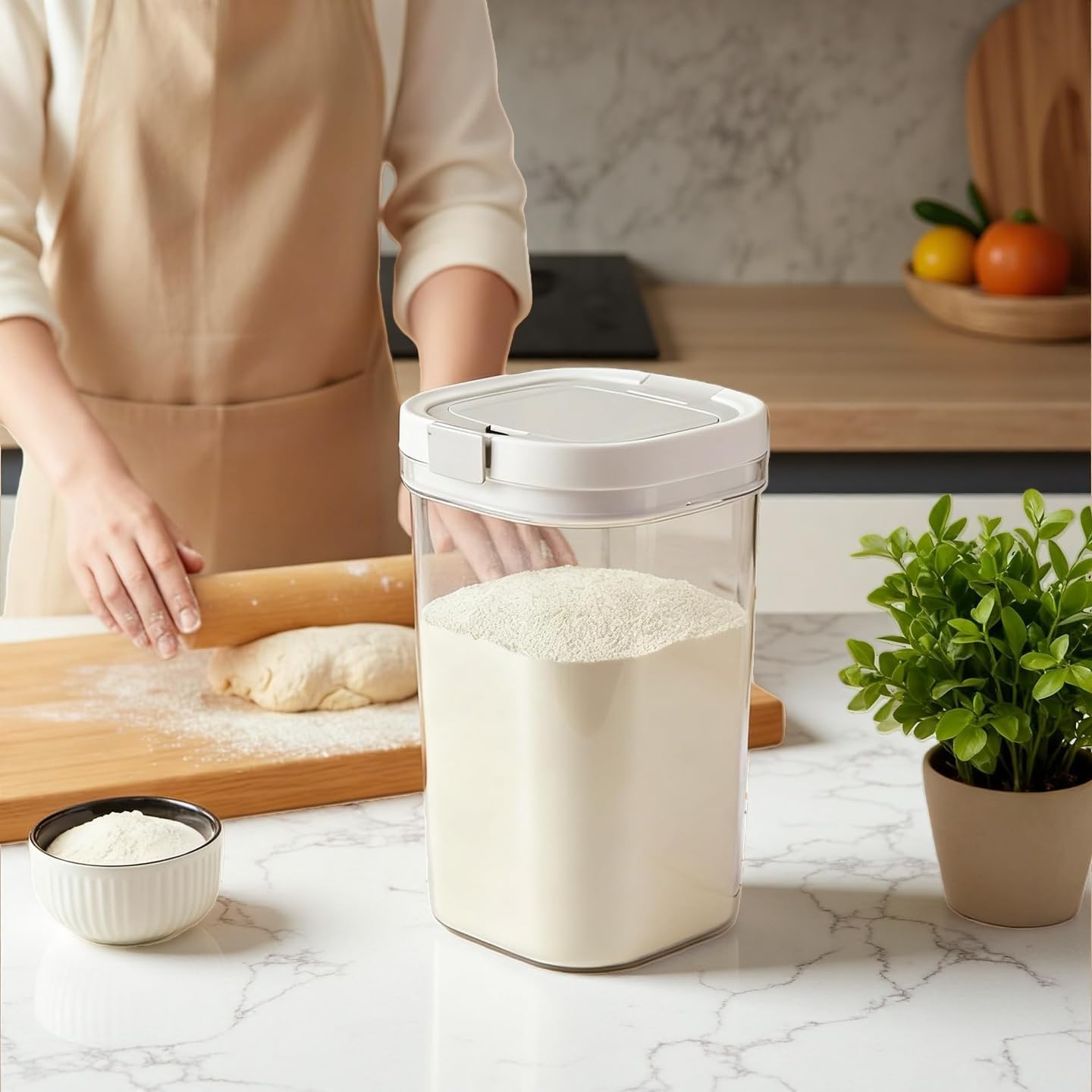 Formula Container to go-1800ml Travel Dispenser BPA Free Airtight Container with Spoon & Layered Storage,Sealed Lid,Stackable,Easy-Clean,Ideal for Coffee,Flour,Sugar,Cereal,Milk Powder(61oz)