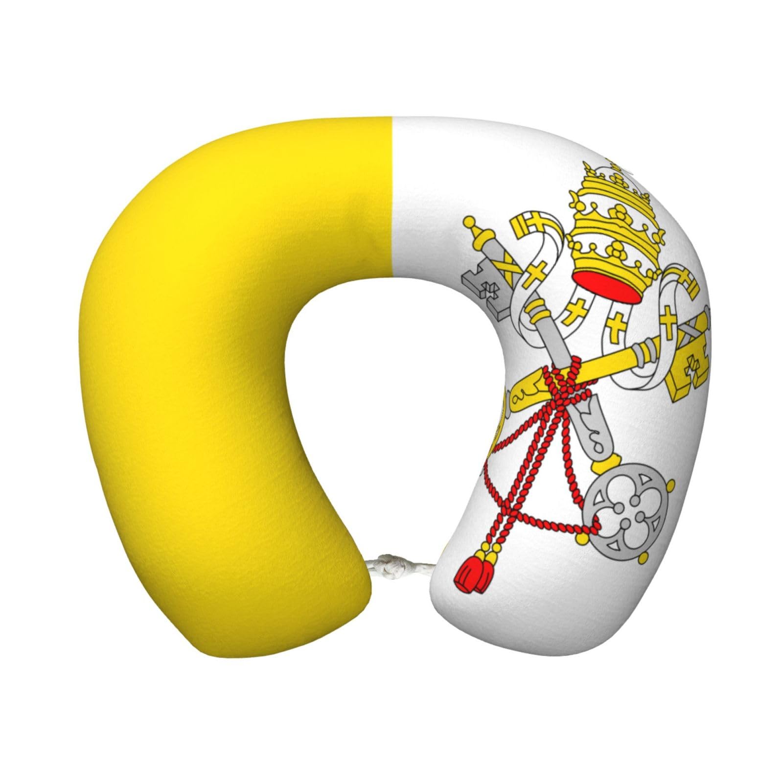 BOAIHH Vatican flag Memory Foam Travel Pillow for Soft Comfort Fits Snugly for Naps Office, and Airplane Use