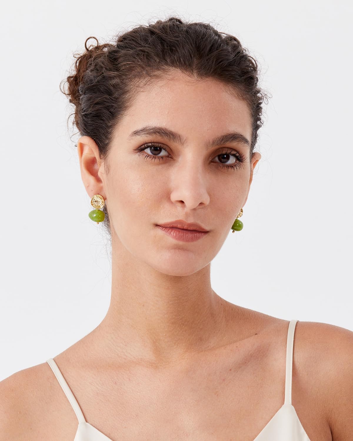 14K Gold Plated Candy Colors Resin Dangle Earrings for Women | Sterling Silver Post Hypoallergenic Chunky gold Earrings | Minimalist Everyday Jewelry - Image 2