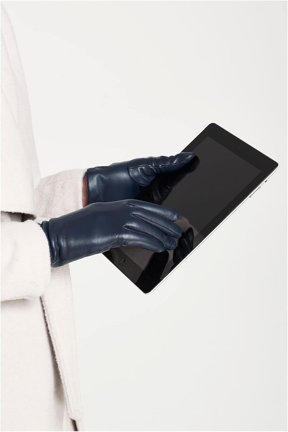 Lands' End Women's EZ Touch Screen Cashmere Lined Leather Gloves