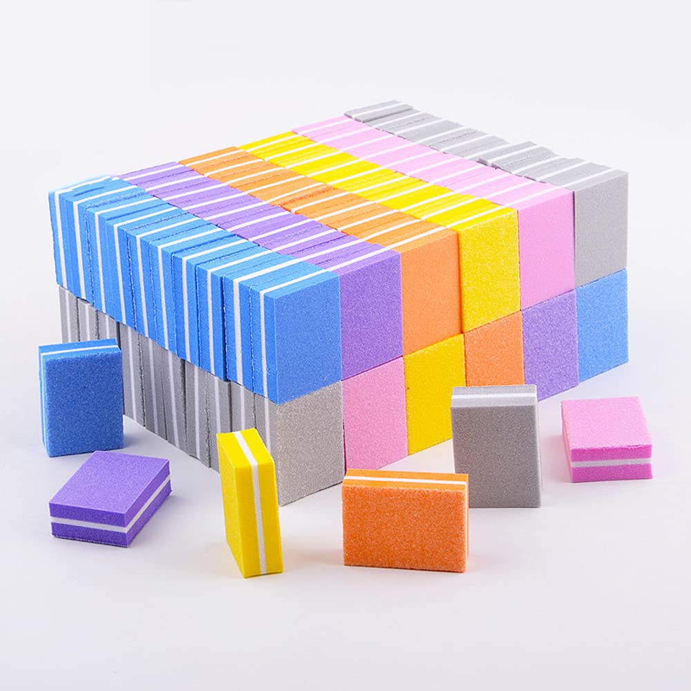 50pcs Double-sided Mini Nail File Blocks Colorful Sponge Mini Nail Sponge Nail Polish Sanding Buffer Strips Nail File Buffer Block Buffing Sanding Nail Tools Double Sided Pedicure Manicure Tools
