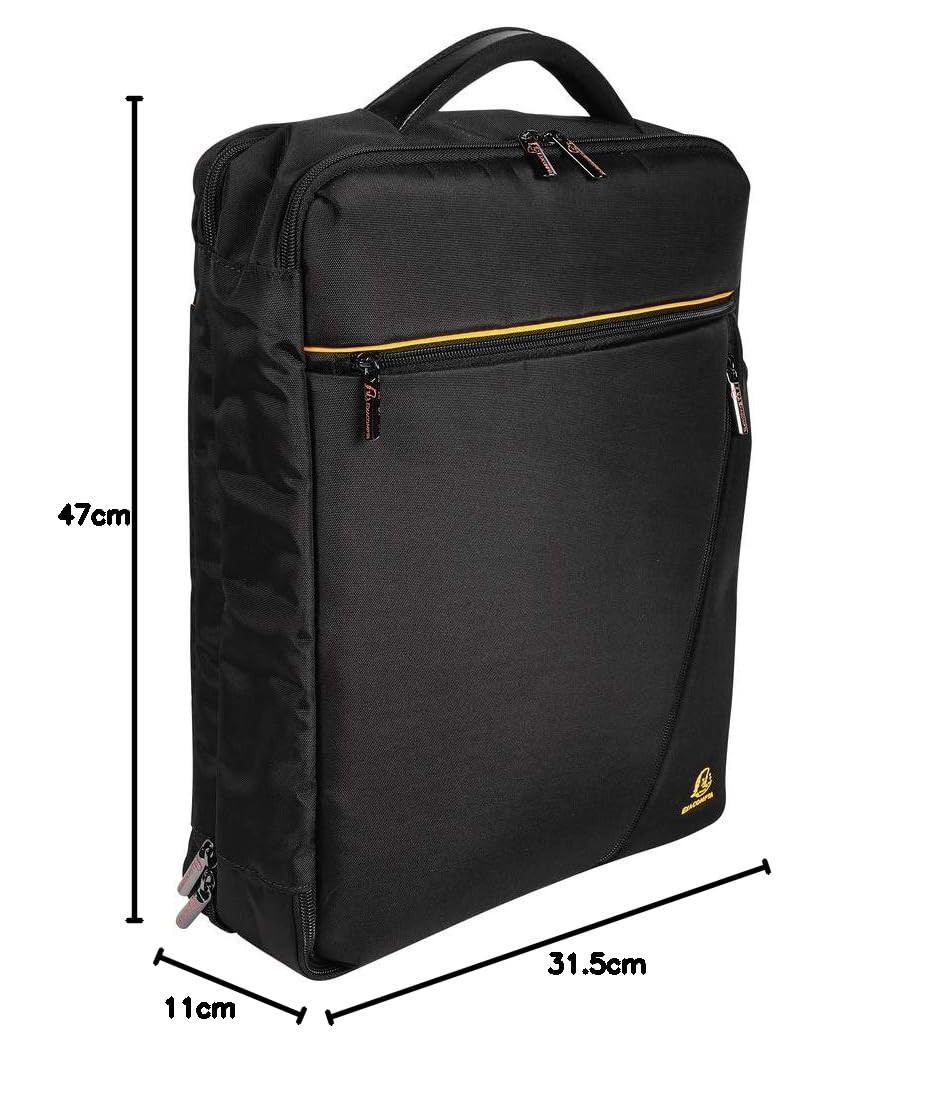 Exacompta 17734E Exactive, Borsa Zaino Nera Per Laptop 15.6 Pollici e Tablet, Poliestere di alta qualtià, Tasche Funzionali Per Riporre Vari Oggetti